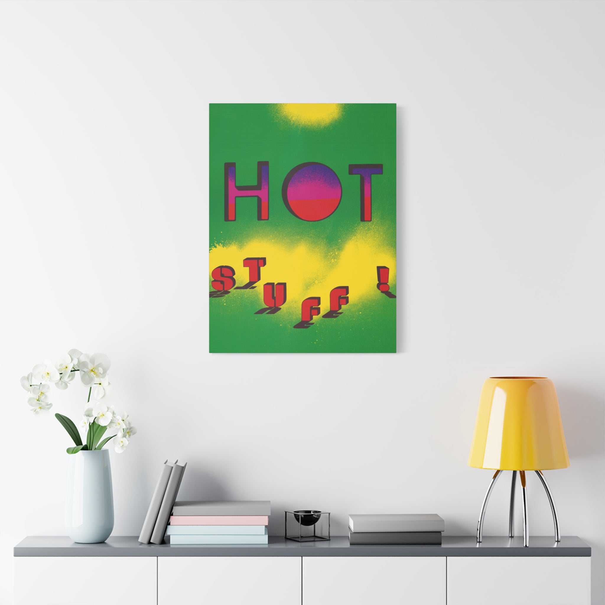 hot-stuff-canvas-wall-art-pop-art-poster-retro-motivational-print-lanny-sommese-design-matte-stretched-canvas