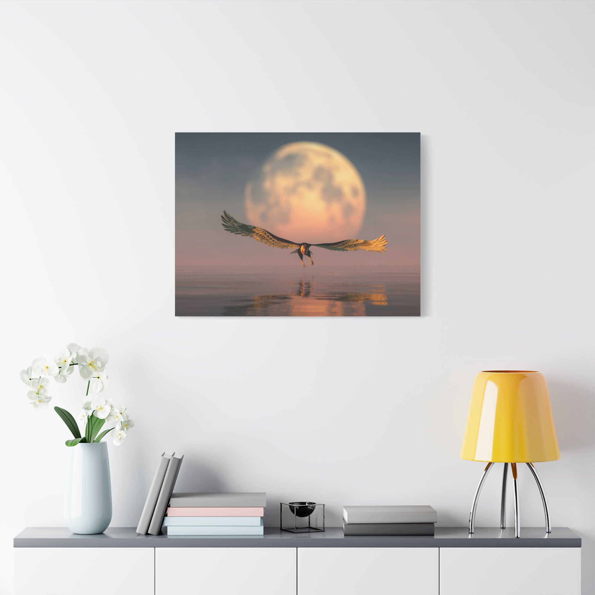 canvas-print-eagle-moon-illustration-living-room-wall-decor-stretched-matte-canvas-art-home-decor-wildlife-painting-wall-hang