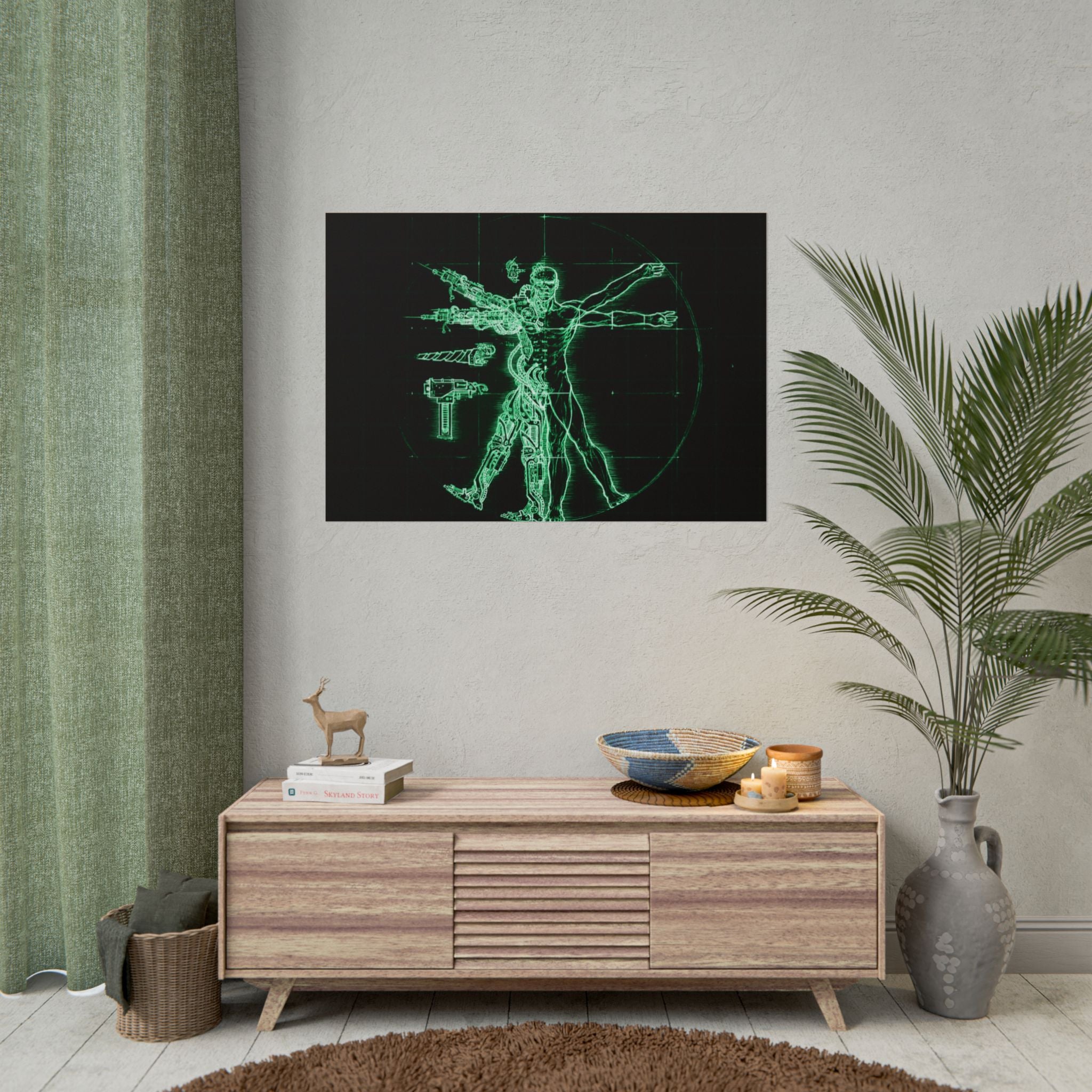 Warhammer 40K Vitruvian Man Poster Print — Rolled Wall Art for Gamers & Collectors, Space Marine Wall Art, Gaming Room Decor