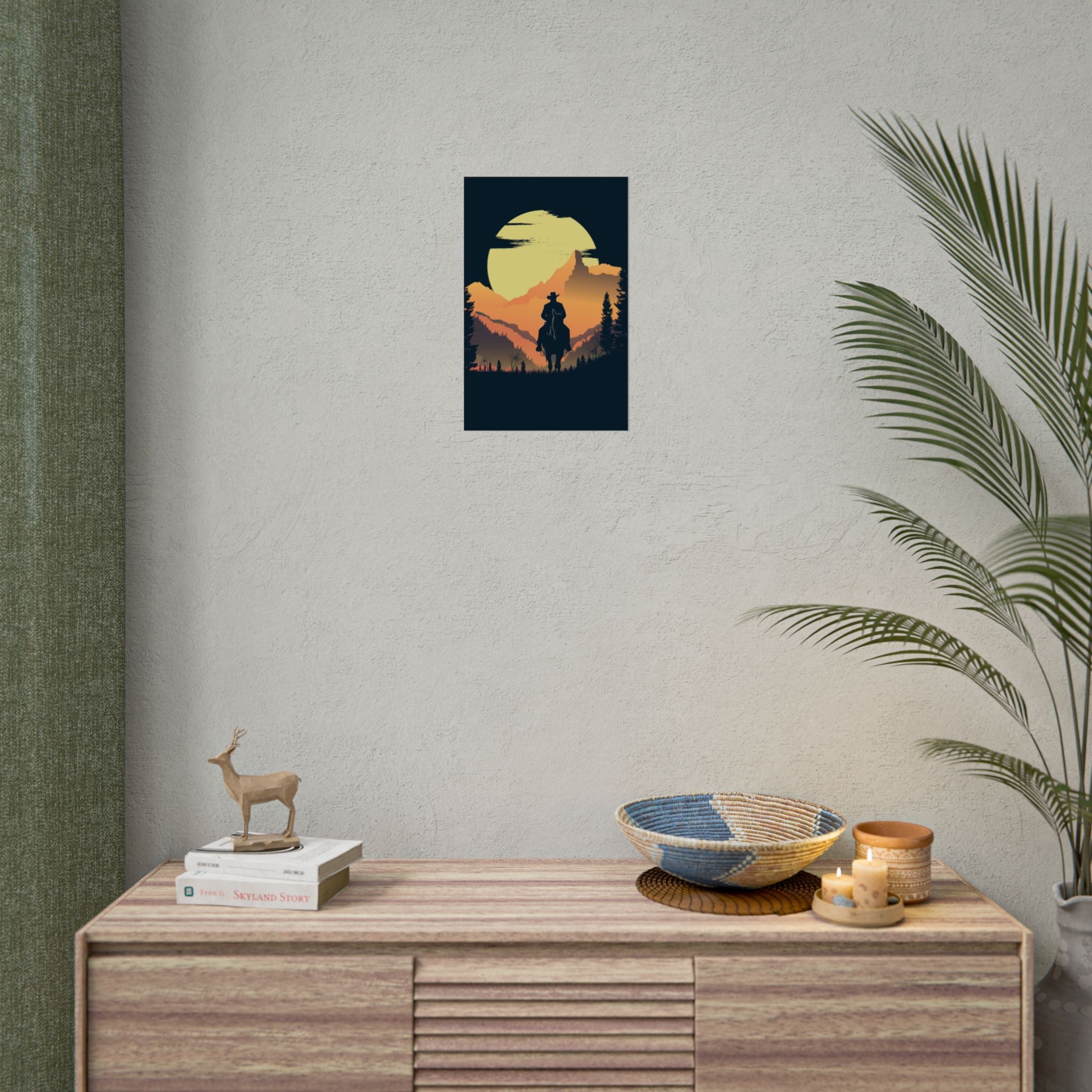 cowboy-western-poster-wall-decor-poster-print-rustic-southwestern-home-decoration-texas-desert-landscape-farmhouse-decor