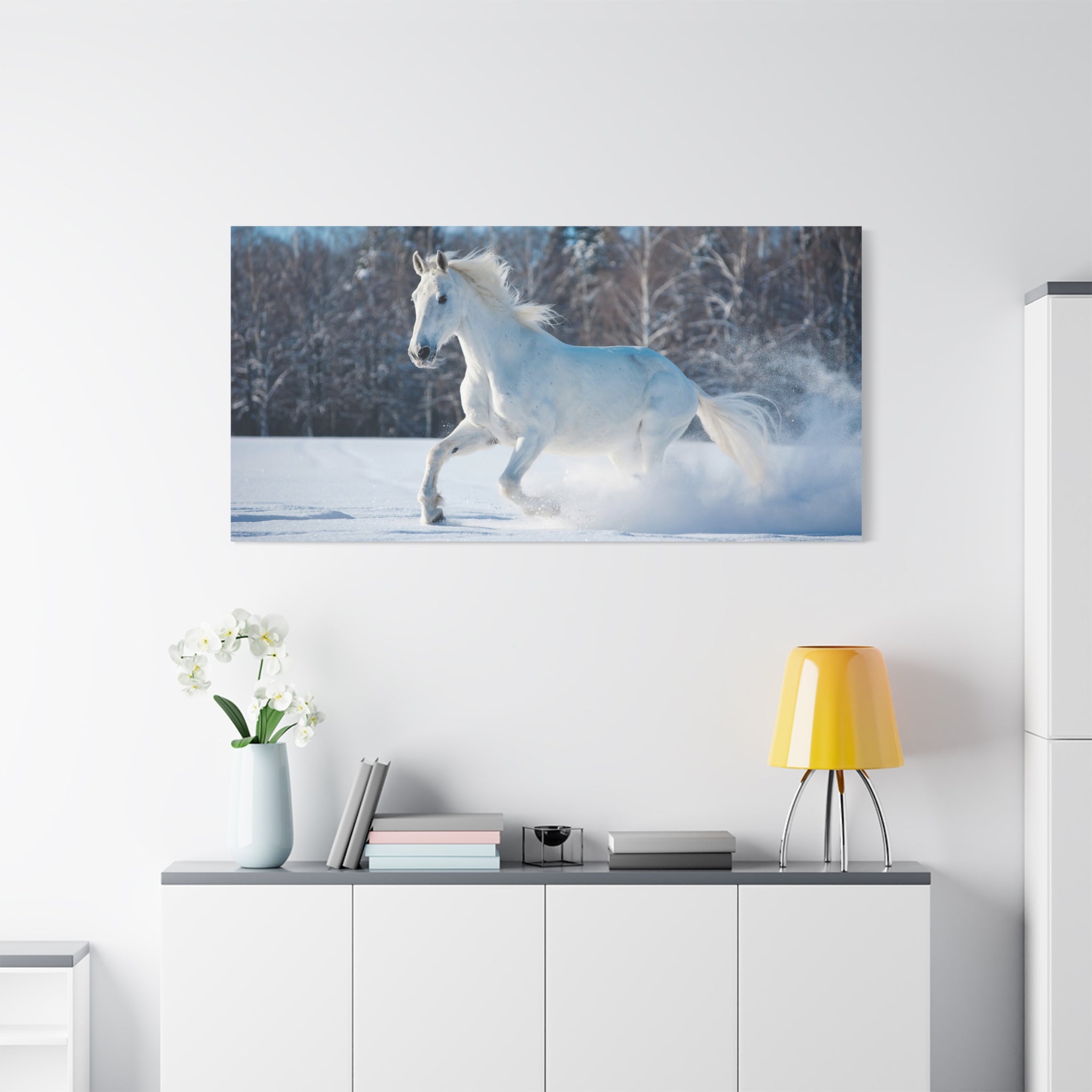 canvas-print-white-horse-winter-wall-art-home-decor-nature-decor-matte-stretched-canvas-alternative-horse-wall-decor-wildlife