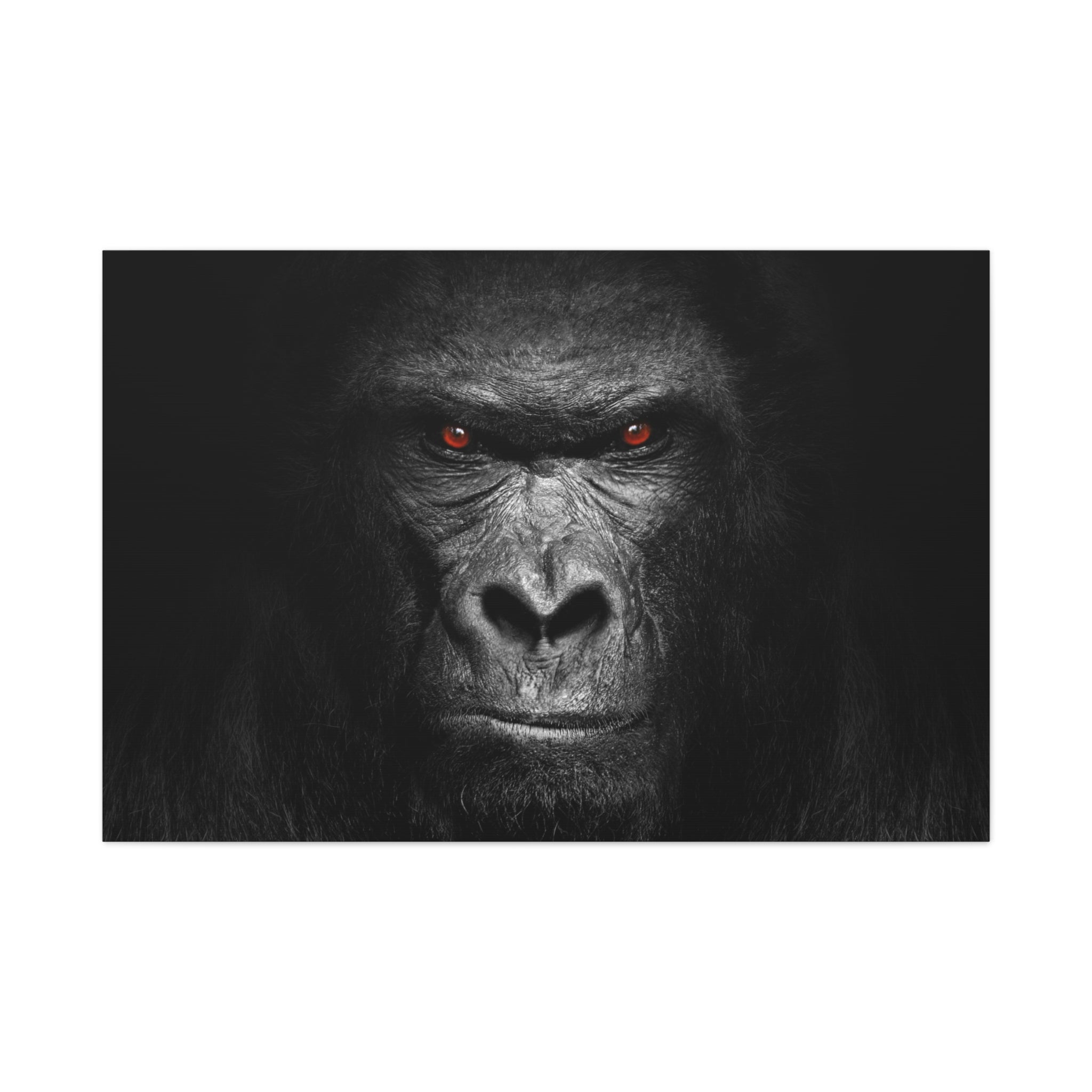 canvas-print-gorilla-face-wall-art-black-and-white-animal-decor-stretched-matte-canvas-wildlife-artwork-jungle-theme-room