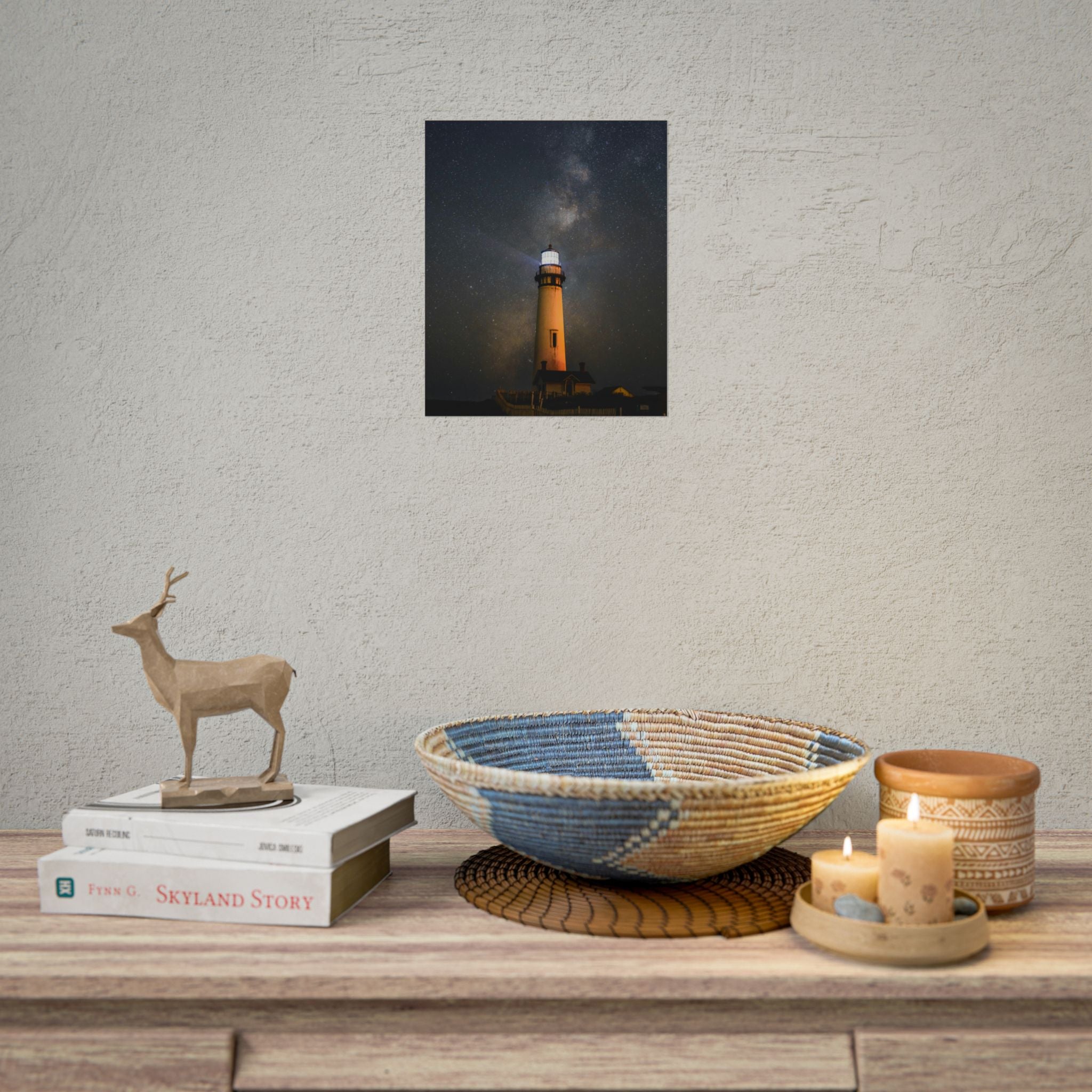 lighthouse-on-rock-poster-print-coastal-wall-art-nautical-decor-beach-house-decoration-seaside-wall