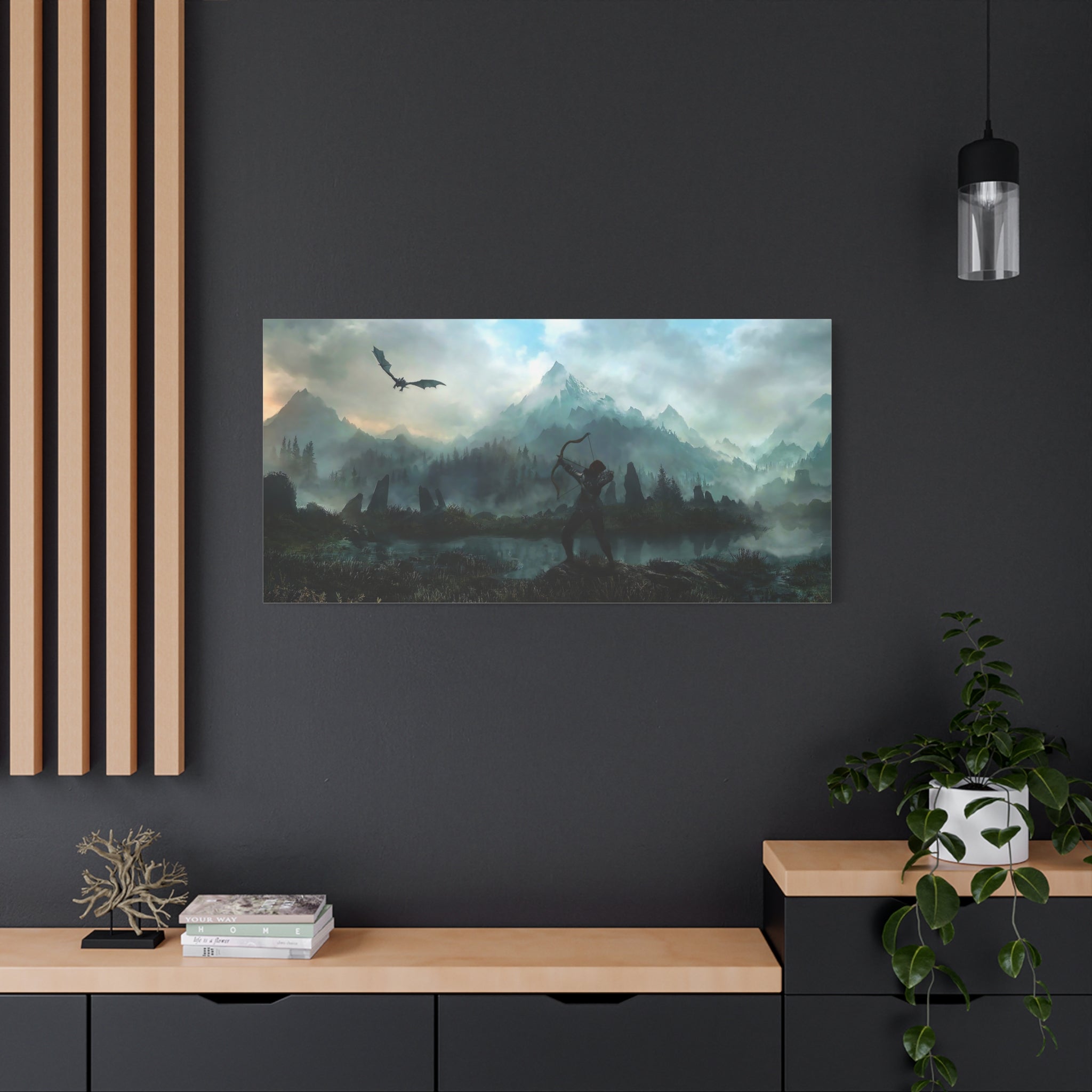 Aela The Elder Scrolls Skyrim Canvas Wall Art - Dragon Game Canvas Print Room Decor, Gaming Wall Art, Skyrim Gift