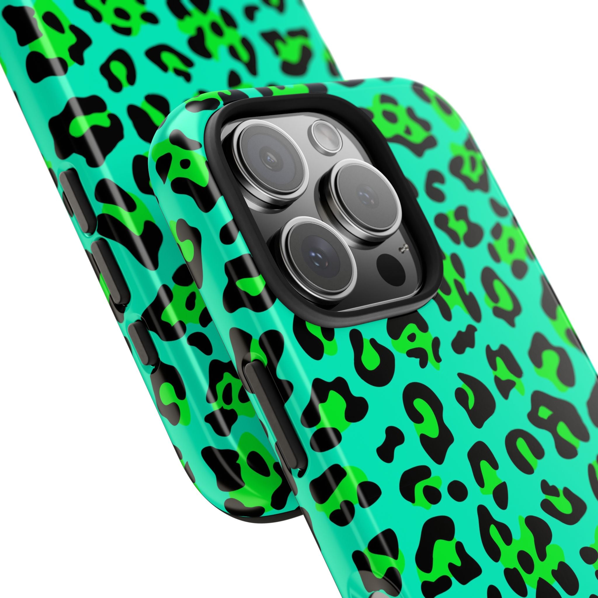 neon-green-teal-leopard-iphone-tough-case-stylish-phone-cover-protective-cellphone-case-trendy-smartphone-accessory-gift-for-