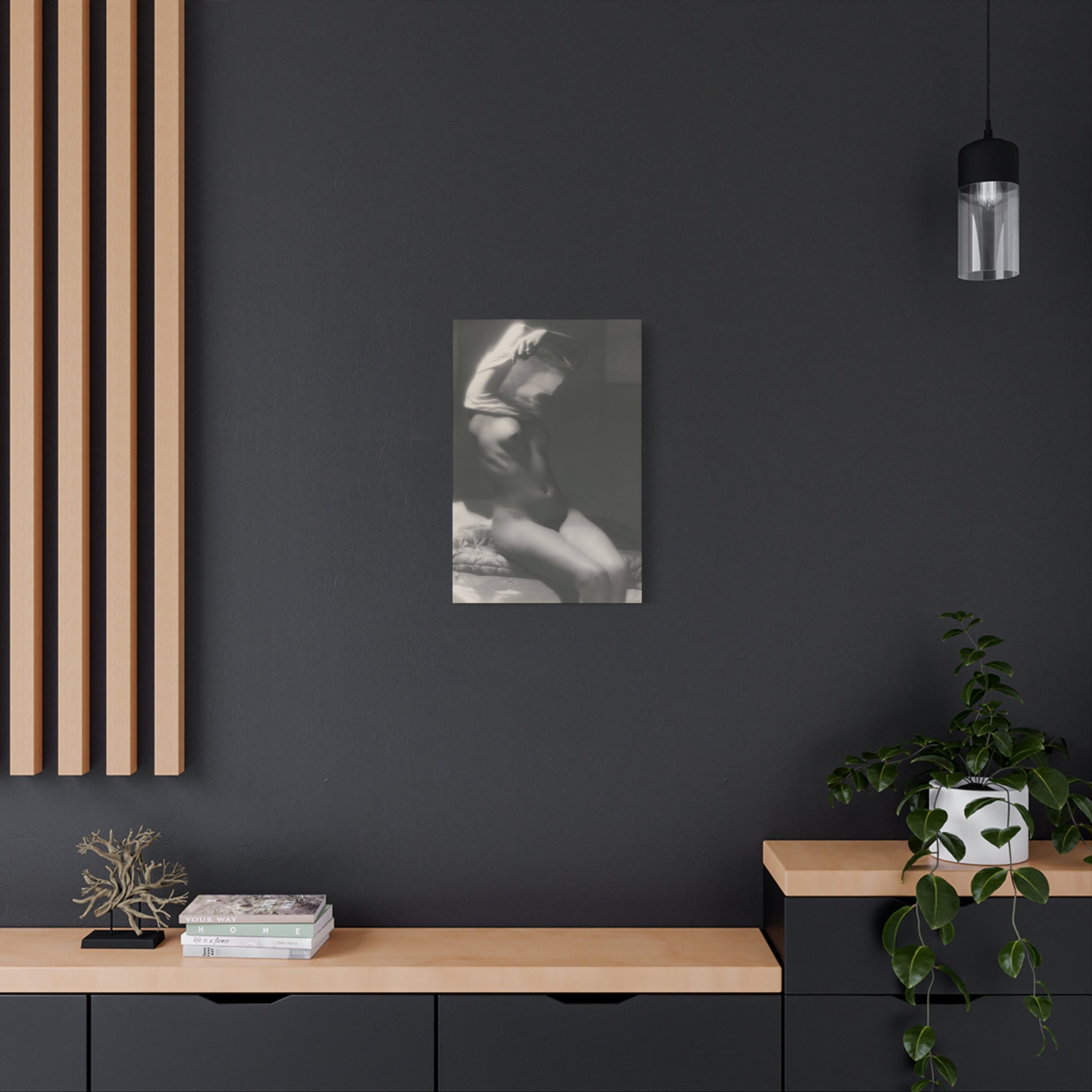 canvas-print-vor-dem-schlafen-gehen-by-michael-heumuller-black-and-white-photography-nude-art-wall-decor-stretched-canvas-art