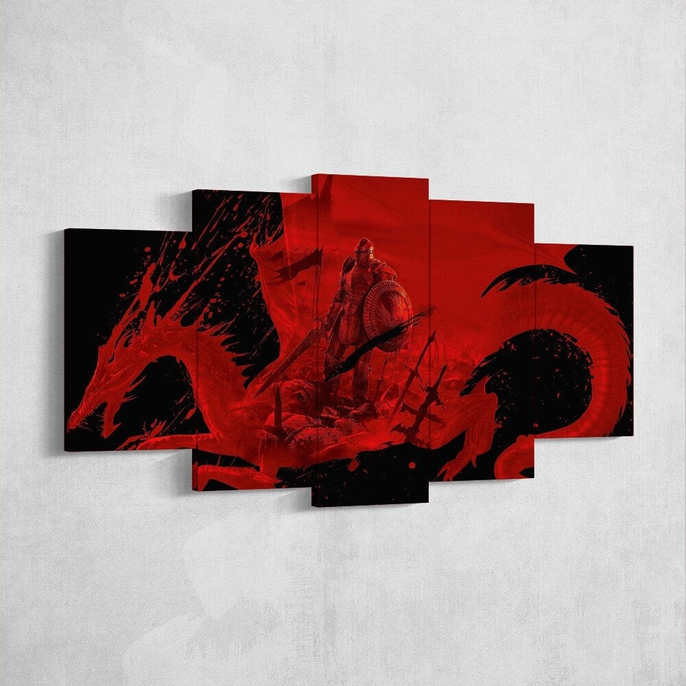 dragon-age-inquisitions-5-piece-canvas-wall-art-dragon-age-origins-dragon-age-wall-art-dragon-age-poster-dragon-age-2-5-panel