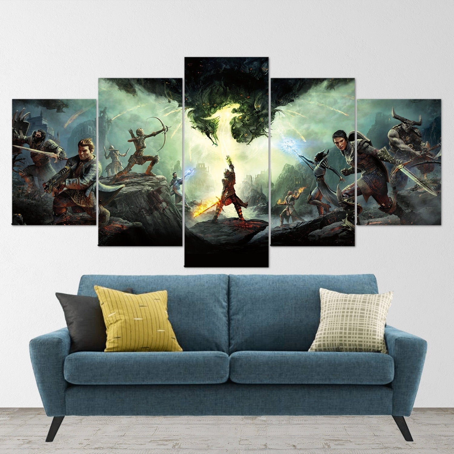dragon-age-inquisitions-5-piece-canvas-wall-art-dragon-age-origins-dragon-age-wall-art-dragon-age-poster-dragon-age-2-5-panel