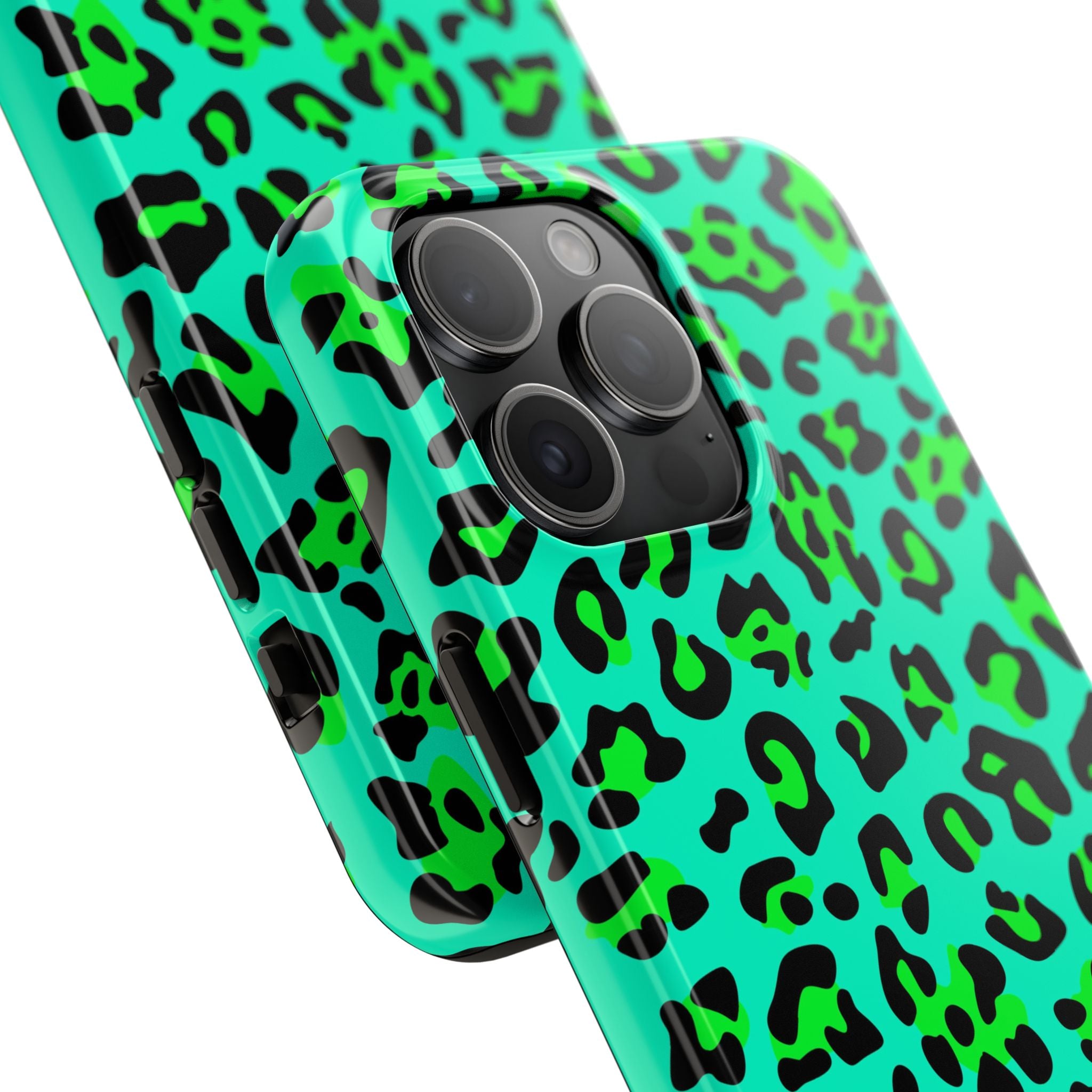 neon-green-teal-leopard-iphone-tough-case-stylish-phone-cover-protective-cellphone-case-trendy-smartphone-accessory-gift-for-