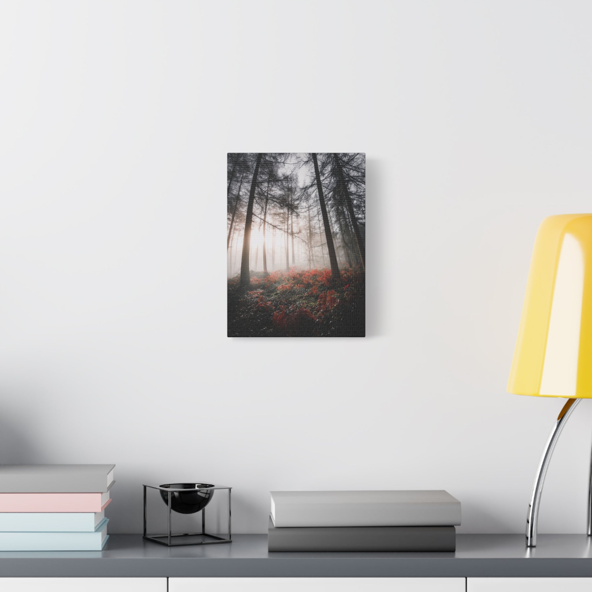 canvas-print-misty-woods-art-living-room-wall-decor-sunlight-forest-landscape-aesthetic-nature-art-stretched-artwork-matte-ca