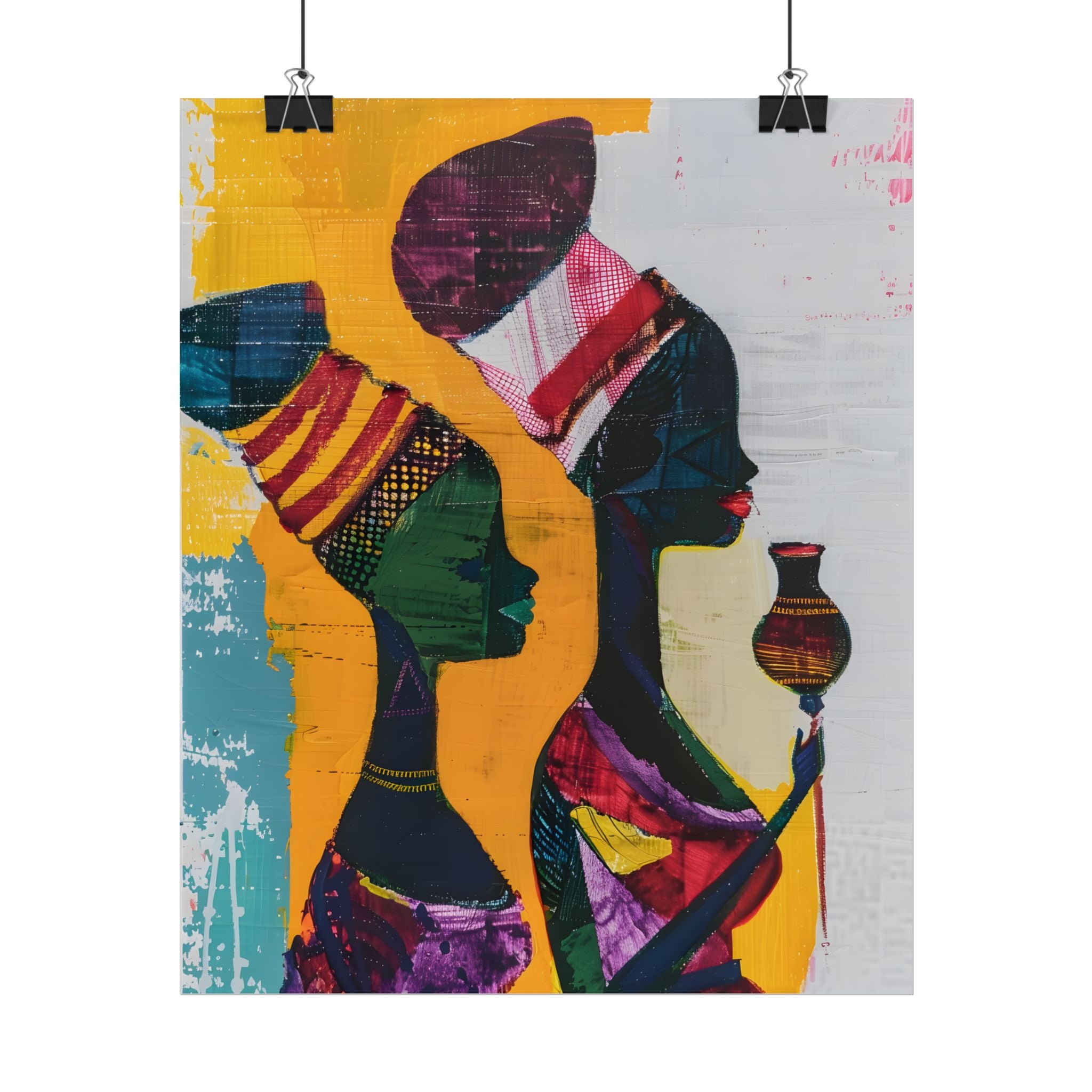 Traditional African Woman Poster Wall Art, African Portrait, Afrocentric, Tribal Home Art, Afro American Art, Ethnic Wall Decor