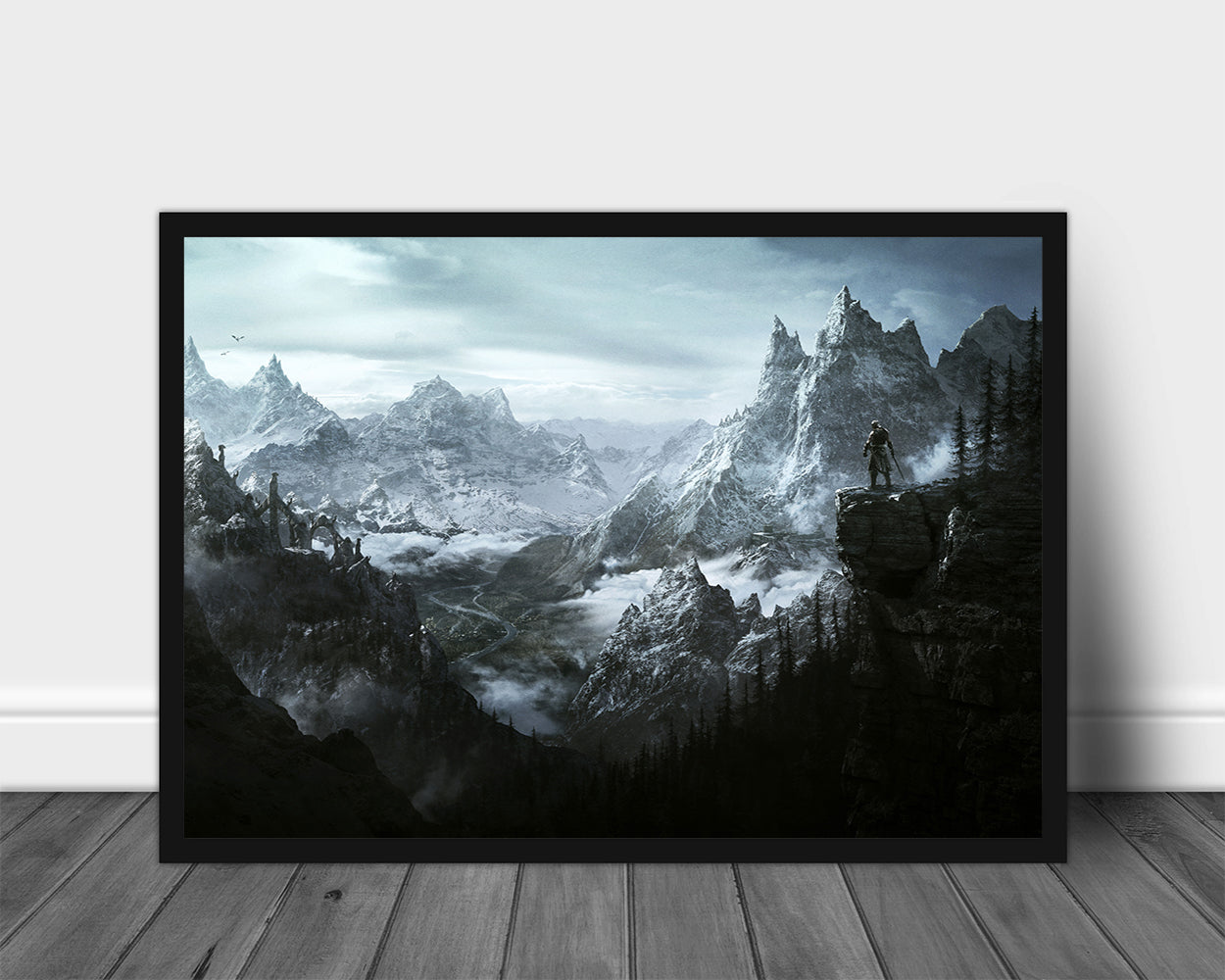 the-elder-scrolls-skyrim-dragon-poster-wall-art-viking-warrior-game-poster-print-room-decor-gaming-decor-skyri
