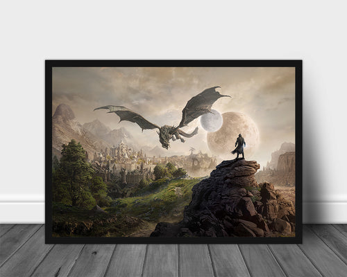 the-elder-scrolls-skyrim-elsweyr-poster-wall-art-viking-warrior-cat-game-poster-print-room-decor-gaming-wall-a
