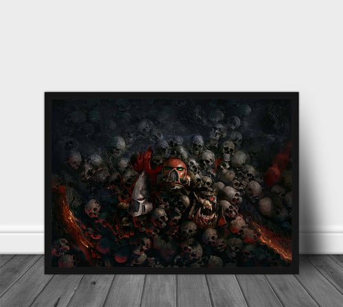 Warhammer 40K Dawn of War Skull Poster Print — Rolled Wall Art for Gamers & Collectors, Space Marine Wall Art, Gaming Room Decor