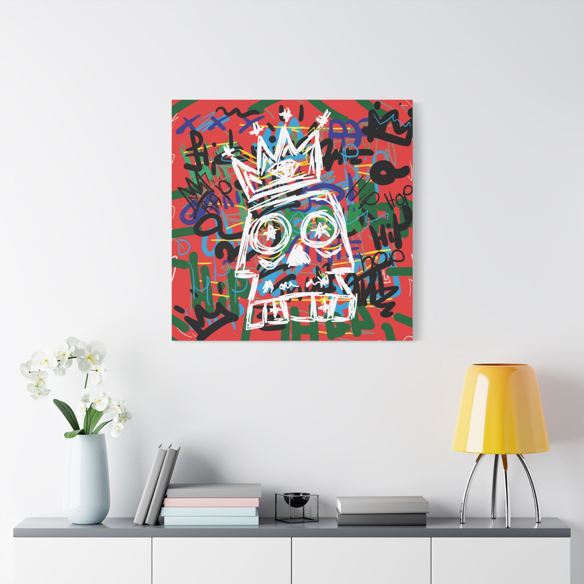canvas-print-skull-with-crown-hip-hop-doodle-living-room-decor-graffiti-art-wall-art-poster-home-decoration-unique-gift