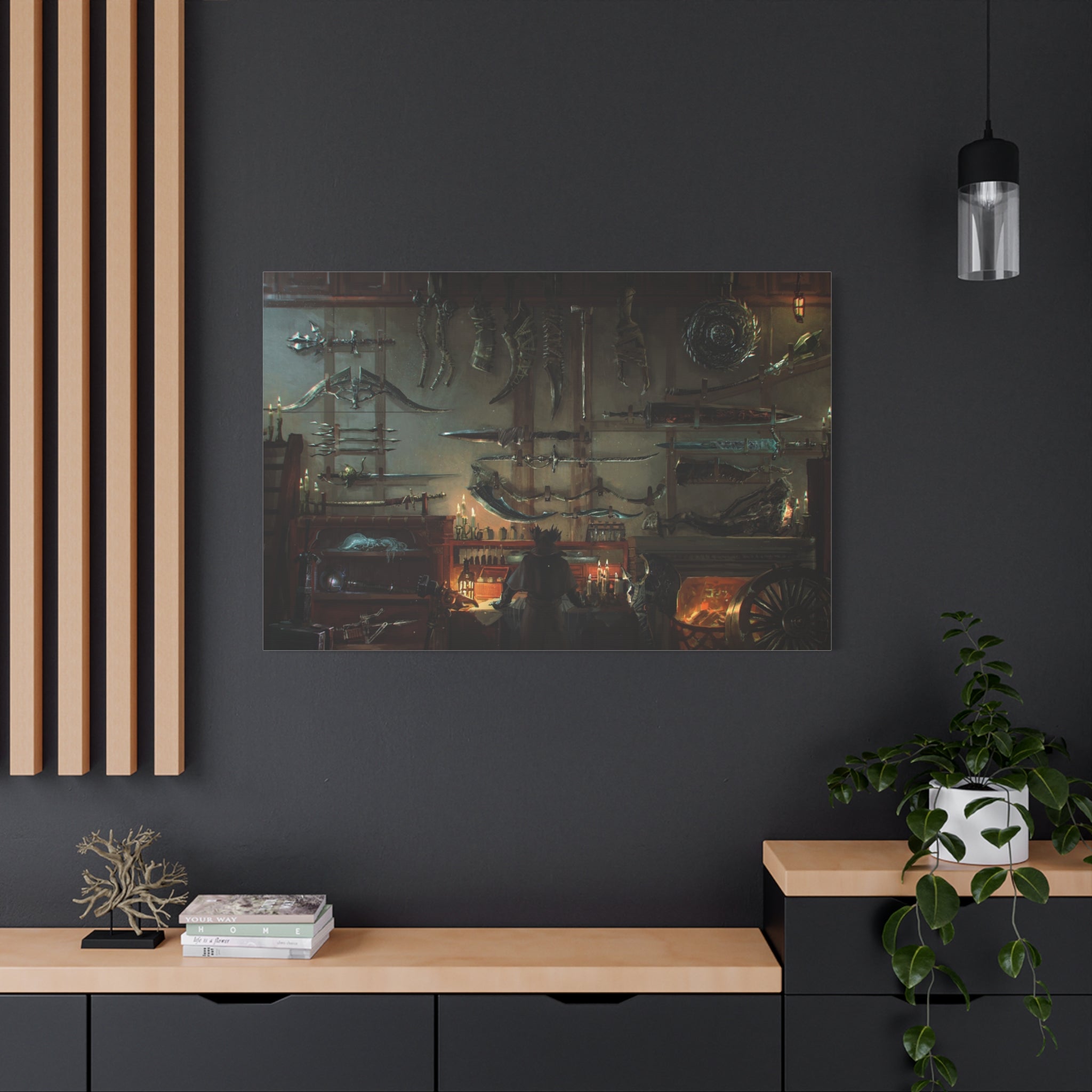 Bloodborne Hunter's Weapons Canvas Wall Art, Home Wall Decor, Game Wall Art Print, Gothic Art