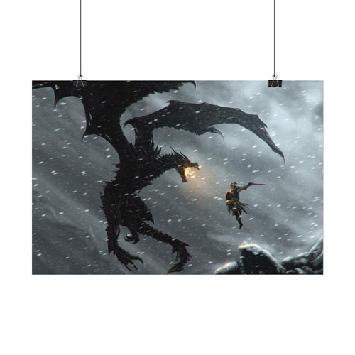 the-elder-scrolls-skyrim-poster-wall-art-dragon-and-viking-game-poster-print-room-decor-warrior-gaming-wall-ar