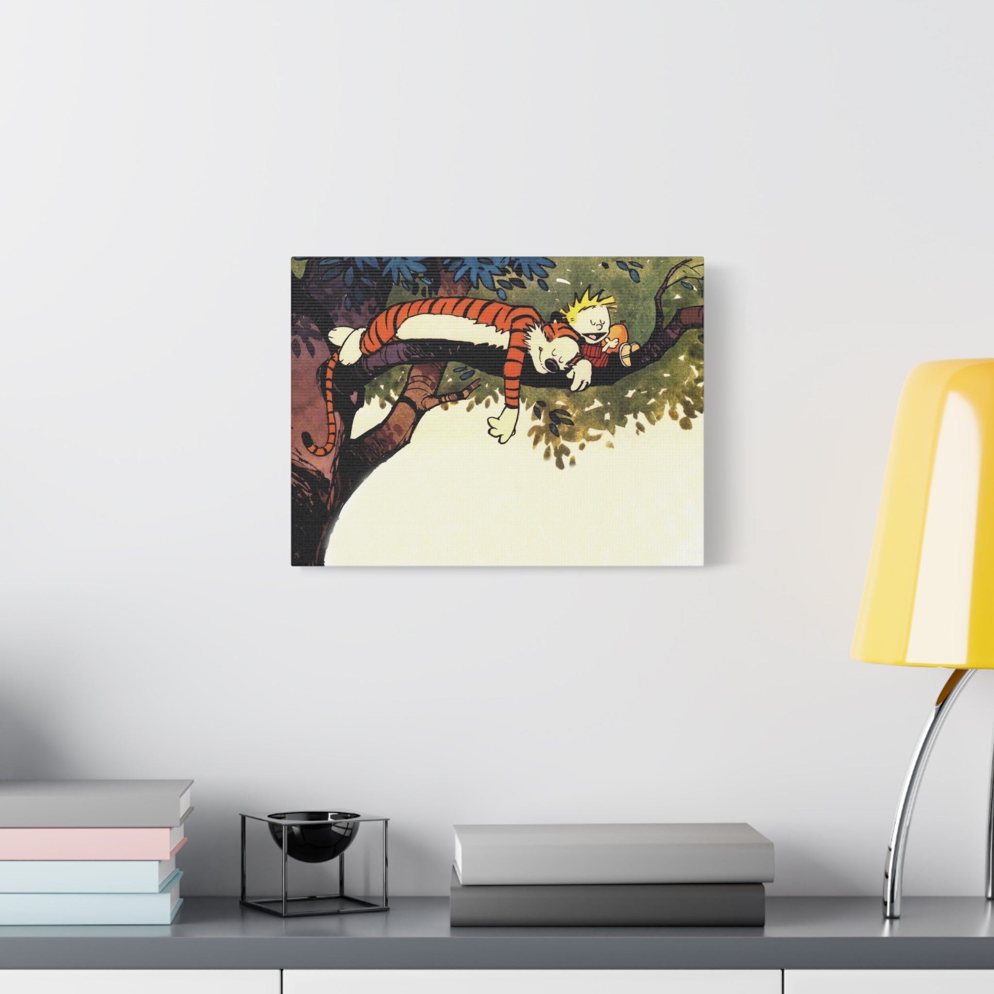 Calvin and Hobbes Canvas Wall Art - Nostalgic Comic Book Poster for Kids Room & Nursery Room Decor - Adventure Theme Print