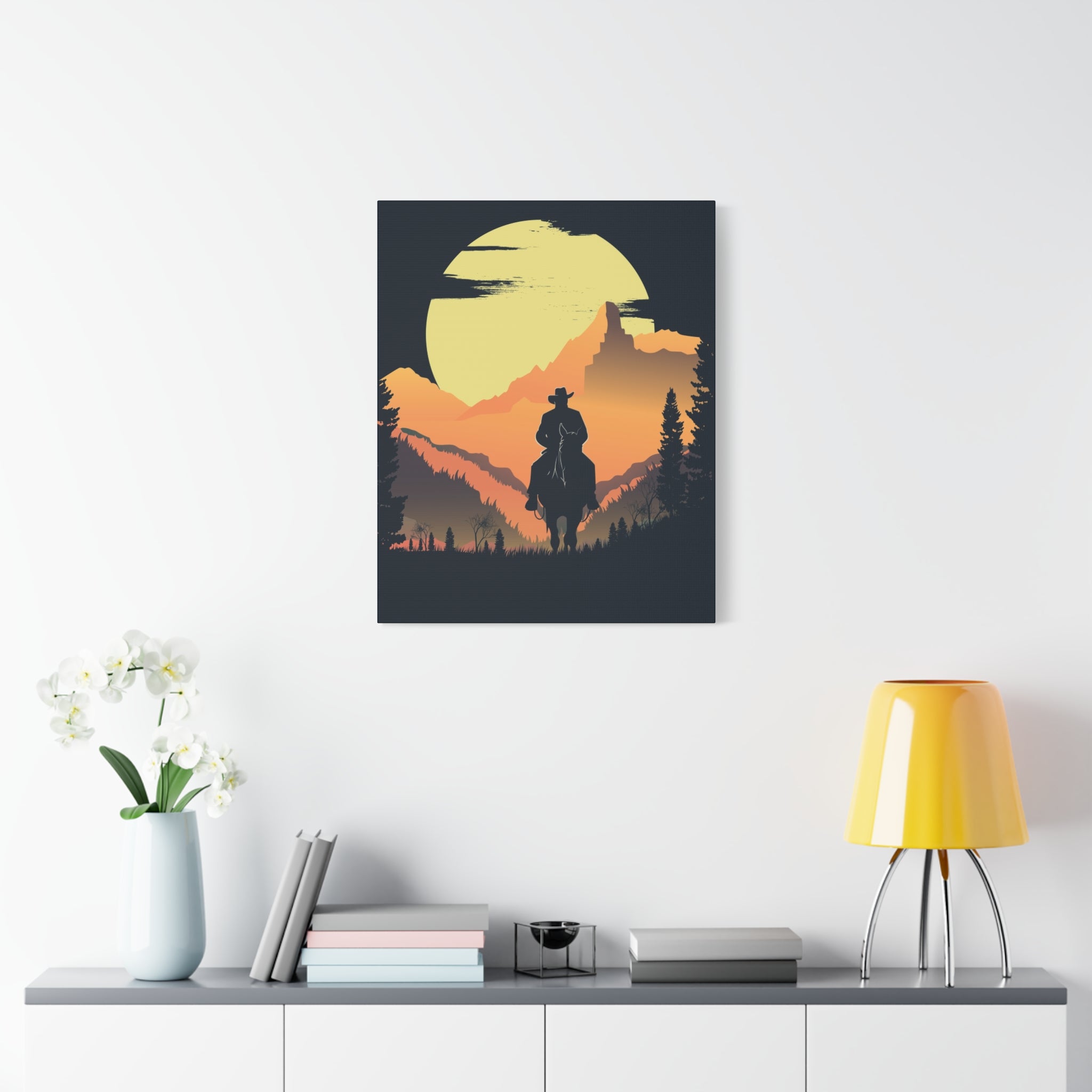 canvas-wall-art-cowboy-western-wall-decor-matte-stretched-print-rustic-southwestern-home-decoration-texas-desert-landscape