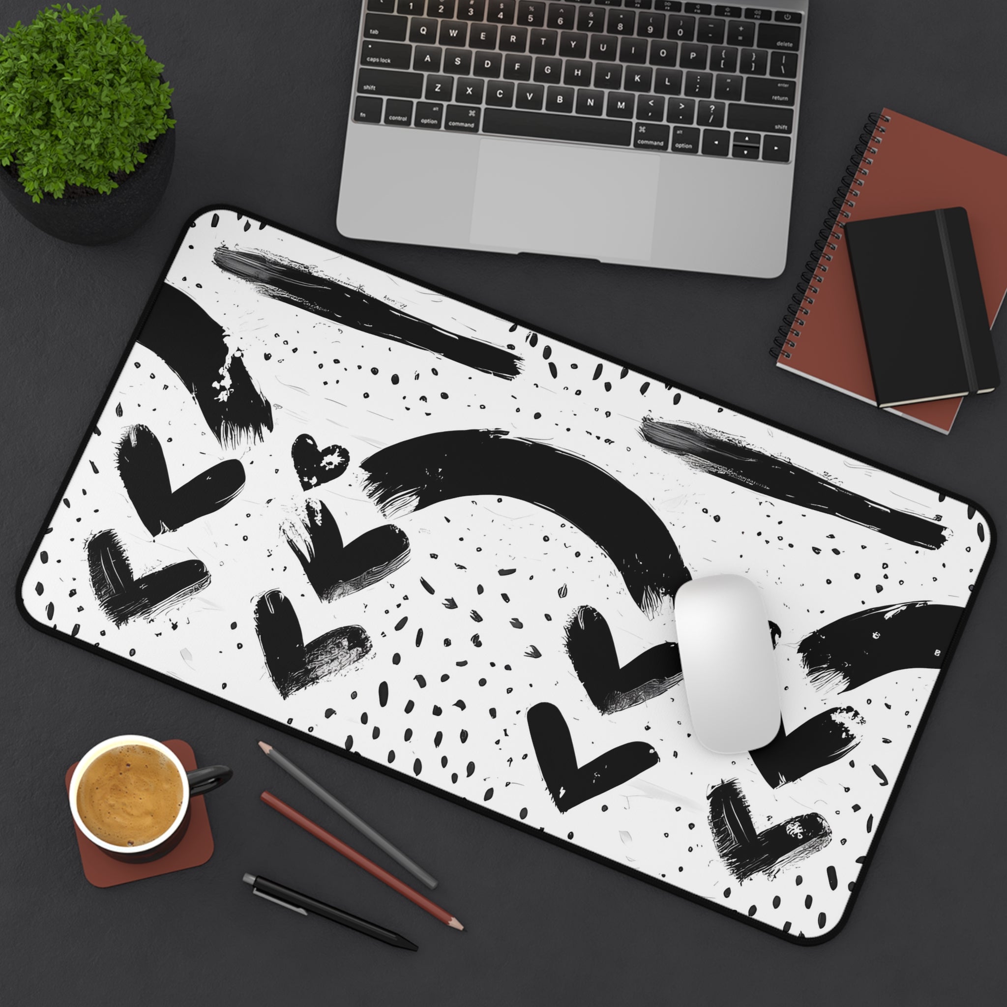 monochrome-mouse-pad-black-and-white-face-desk-mat-sleek-black-and-white-desk-pad-modern-minimalist-mouse-pad