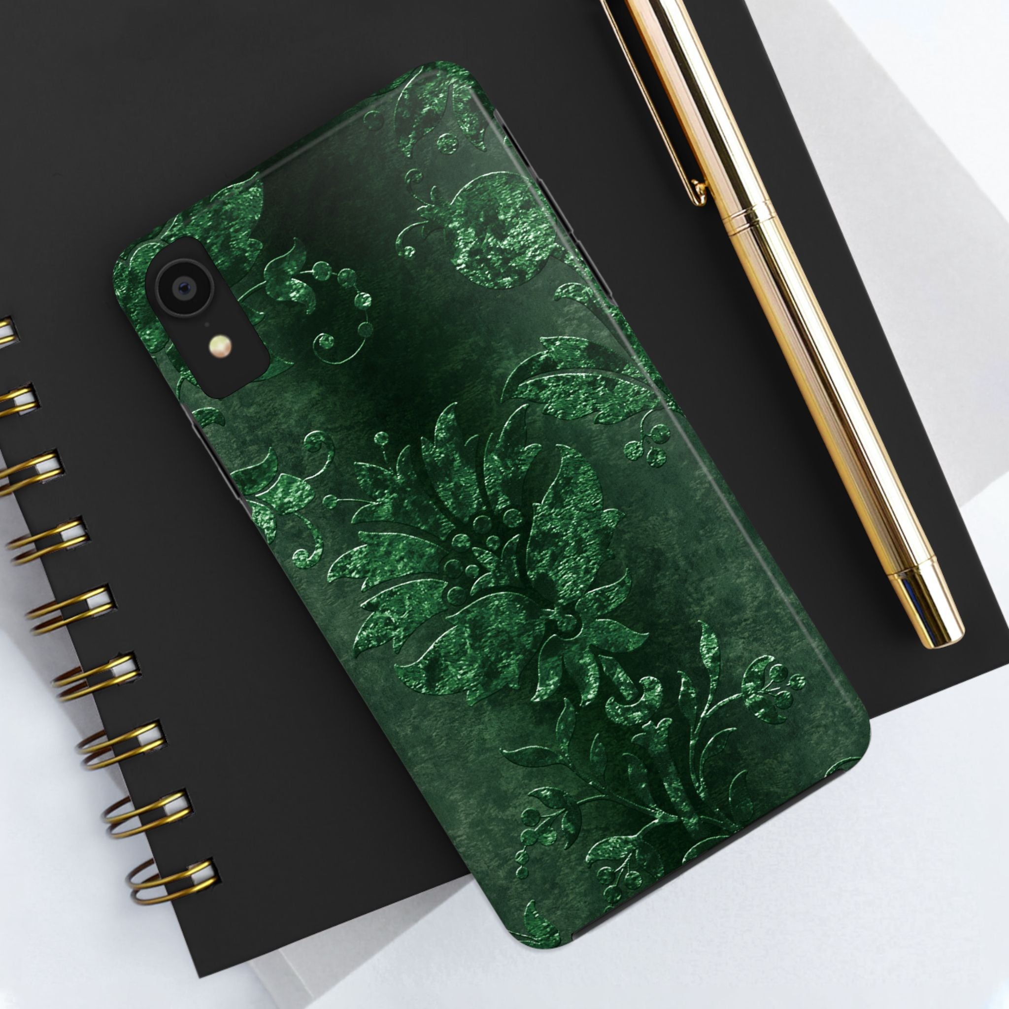 embossed-emerald-velvet-tough-iphone-case-protective-iphone-cover-heavy-duty-iphone-case-rugged-phone-case-durable-smartphone