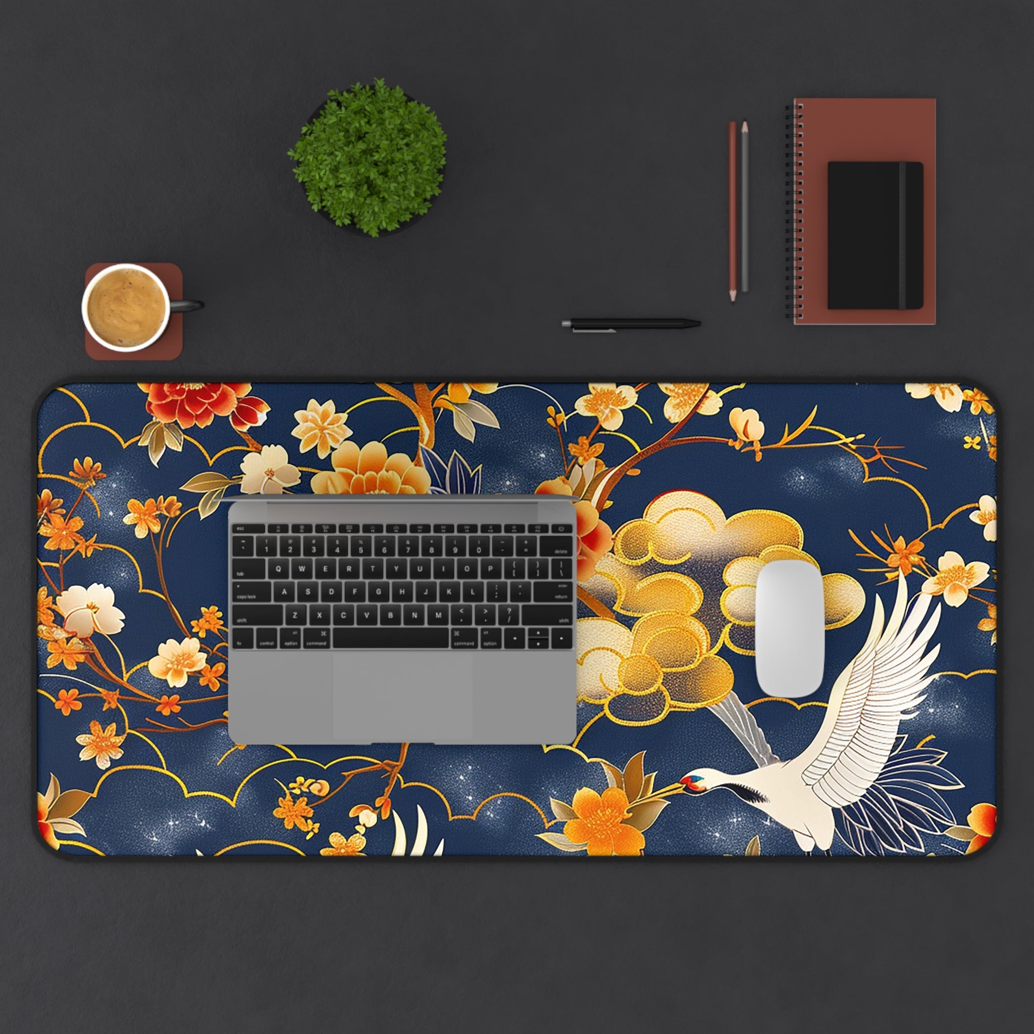 japanese-cranes-art-desk-mat-mousepad-desk-pad-for-home-office-golden-asian-crane-design-gift-for-bird-lovers-office-decor-wo