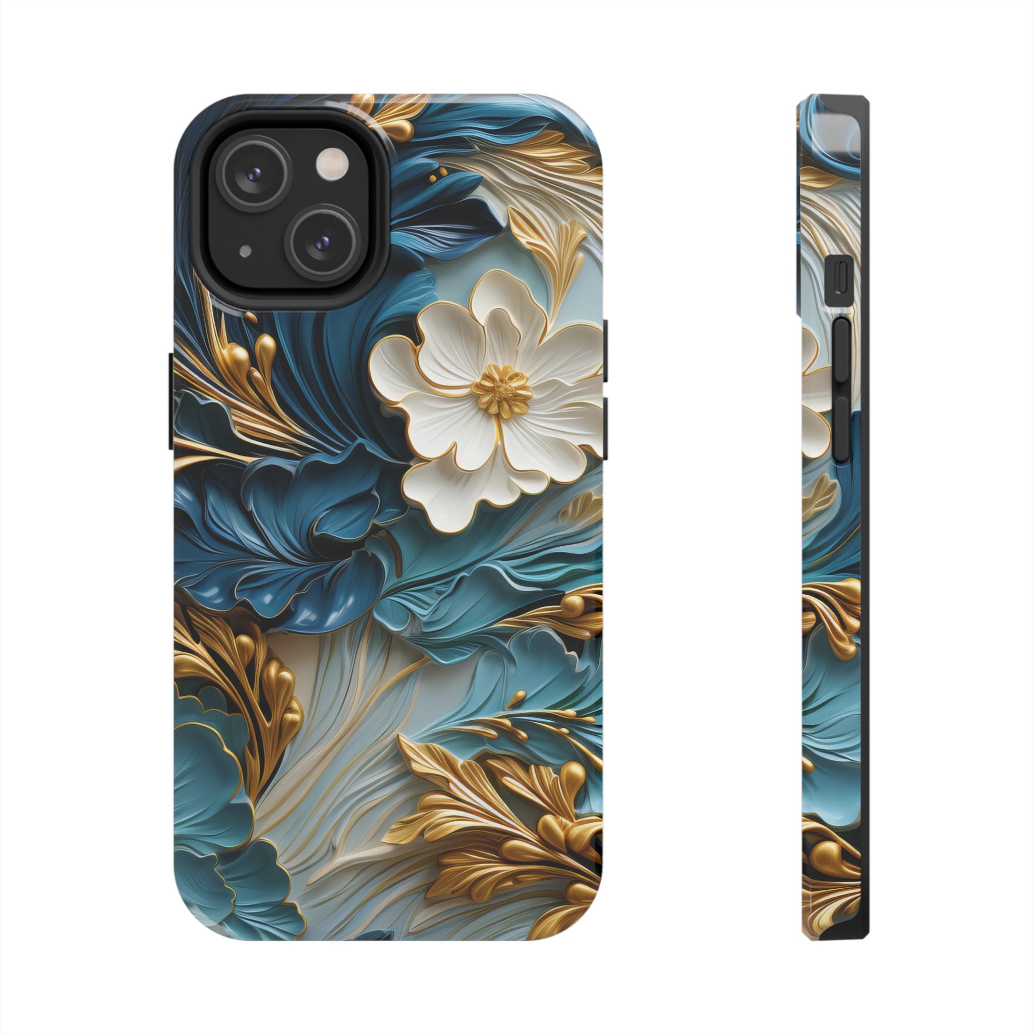 textured-art-nouveau-floral-tough-phone-case-cottagecore-iphone-case-unique-floral-phone-cover-vintage-style-iphone-case-prot