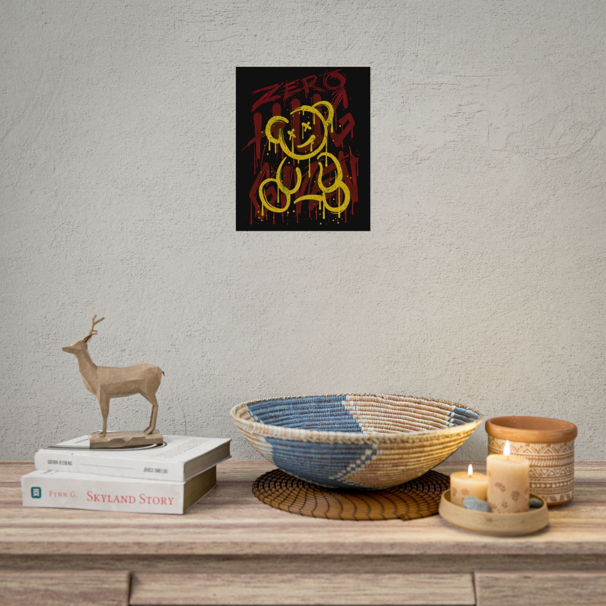 zero-hug-given-poster-print-teddy-bear-print-graffiti-wall-art-fun-wall-art-moody-wall-art-emotional-wall-decor