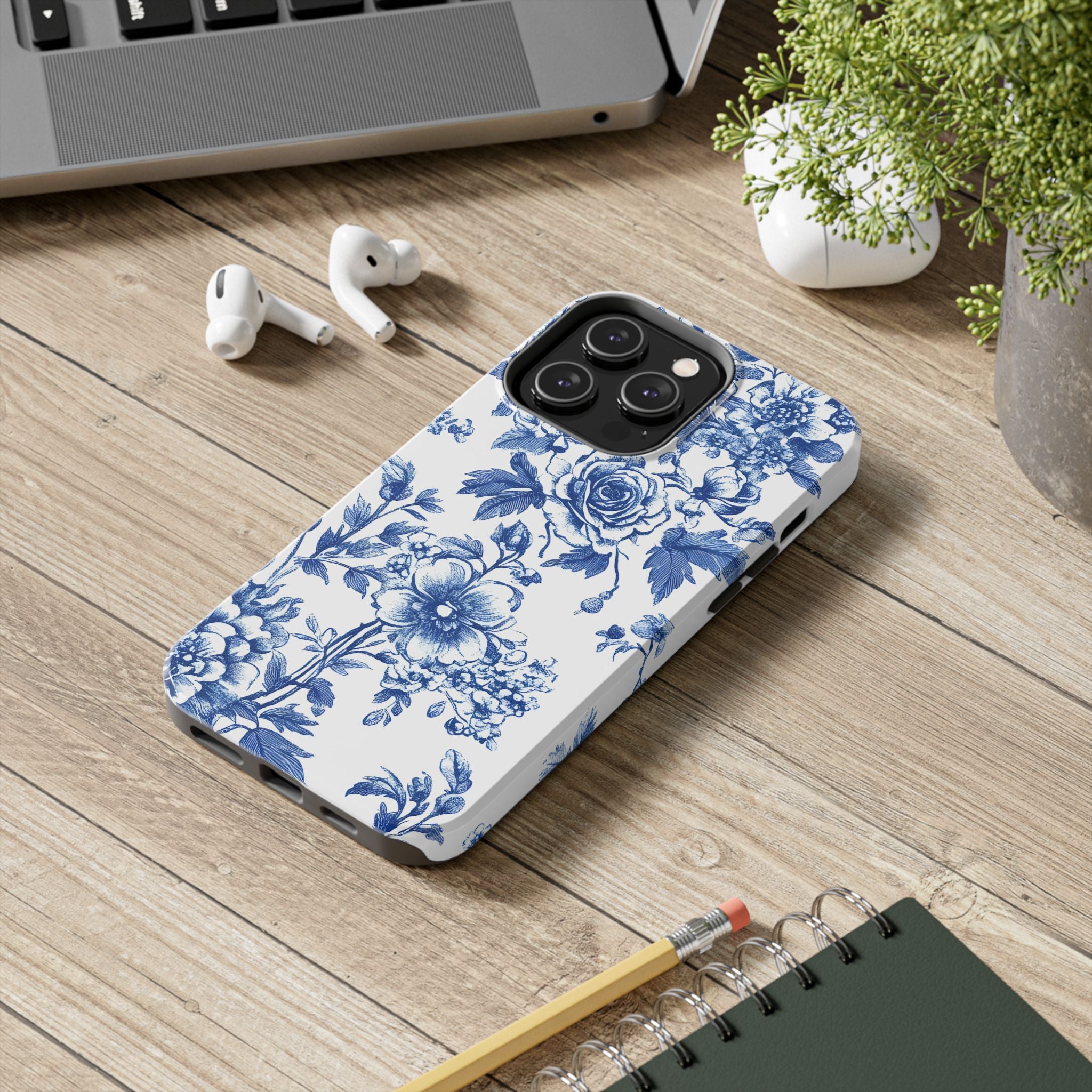 french-toile-floral-tough-iphone-case-blue-iphone-cover-protective-iphone-case-hard-shell-iphone-case-vintage-design-phone-ca