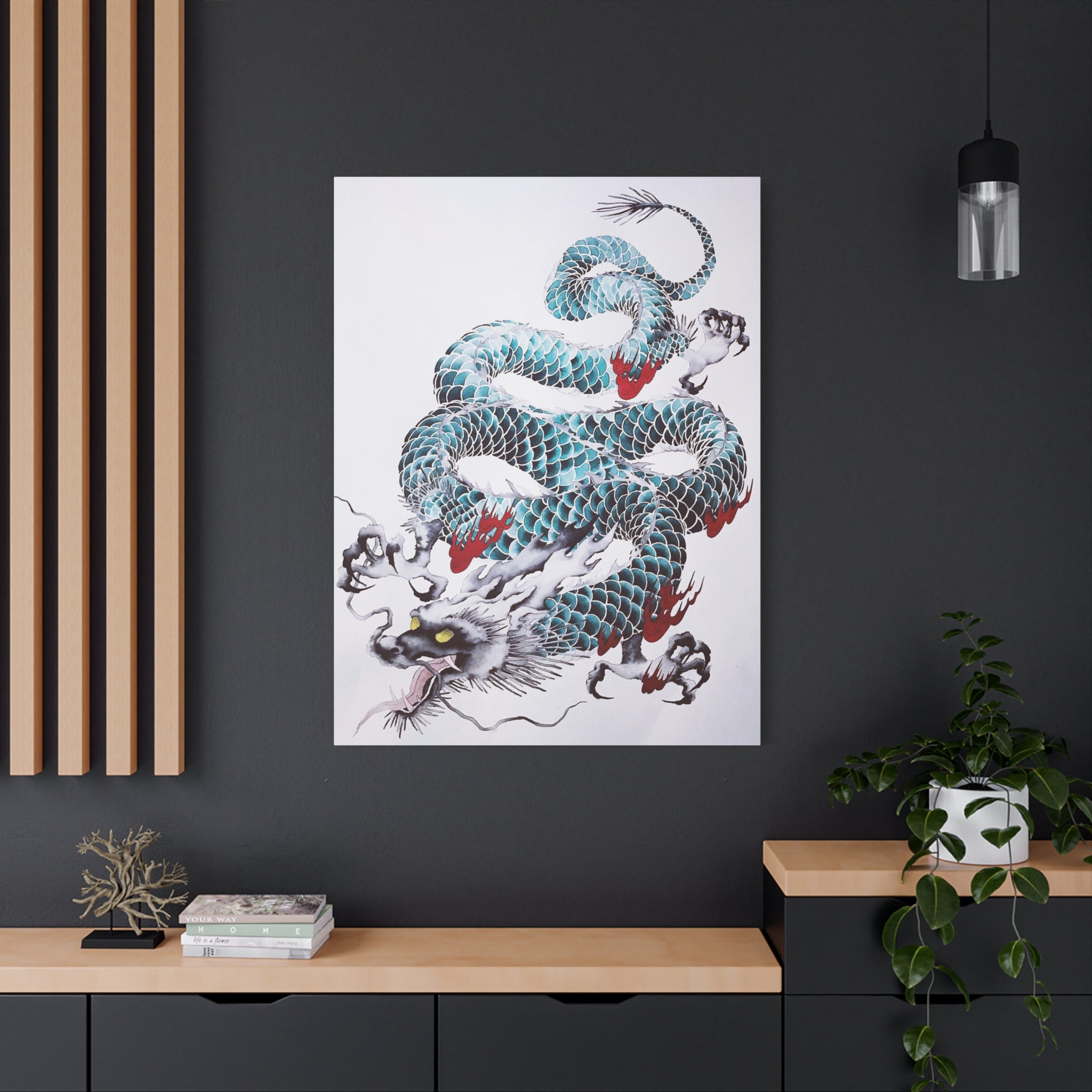 canvas-wall-art-japanese-dragon-mythology-print-matte-stretched-home-decor-asian-inspired-art-mythical-creature-artwork
