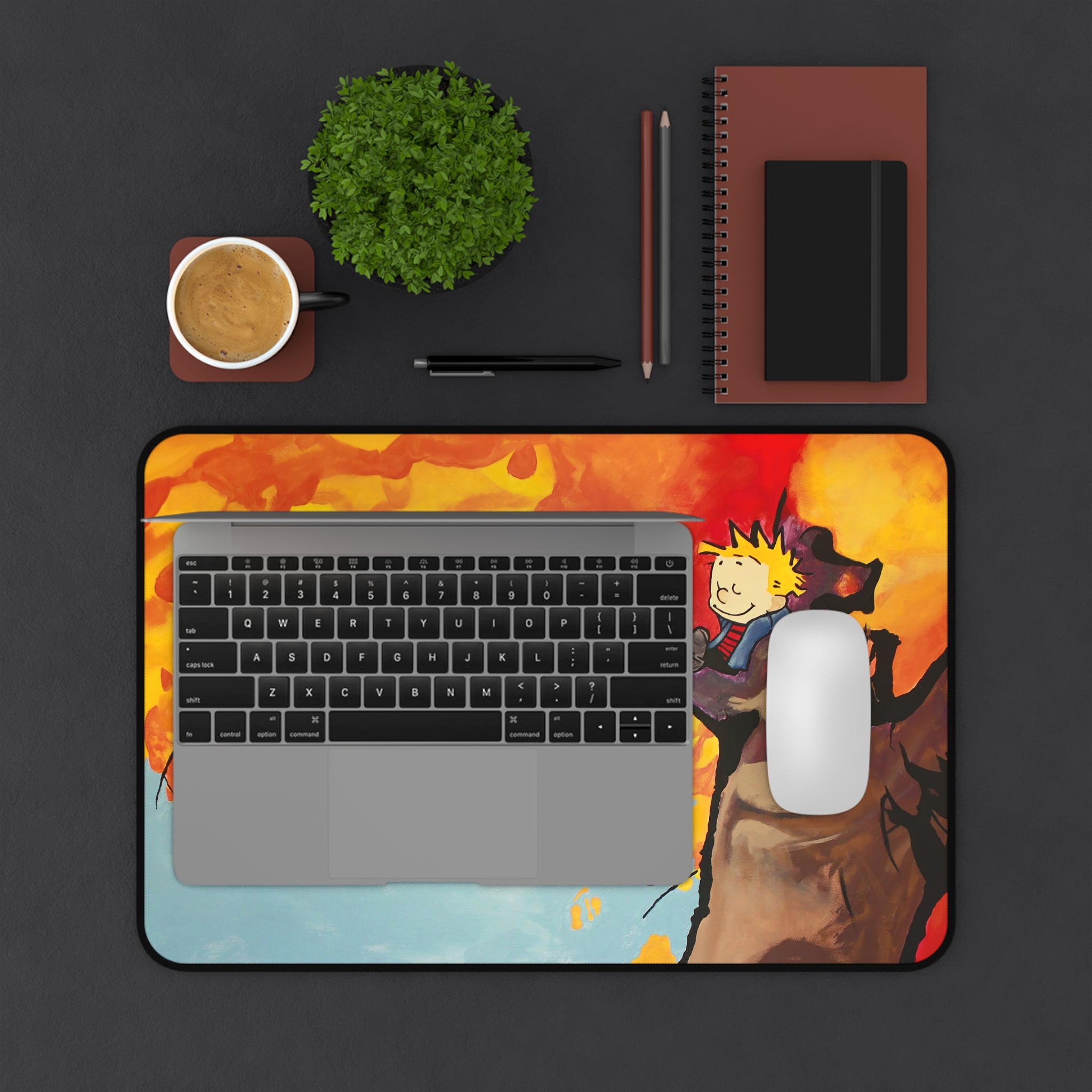 Calvin and Hobbes Mouse Pad, Cartoon Mouse Pad Desk Pad, Comicbook Desk Mat, Gift for Desk