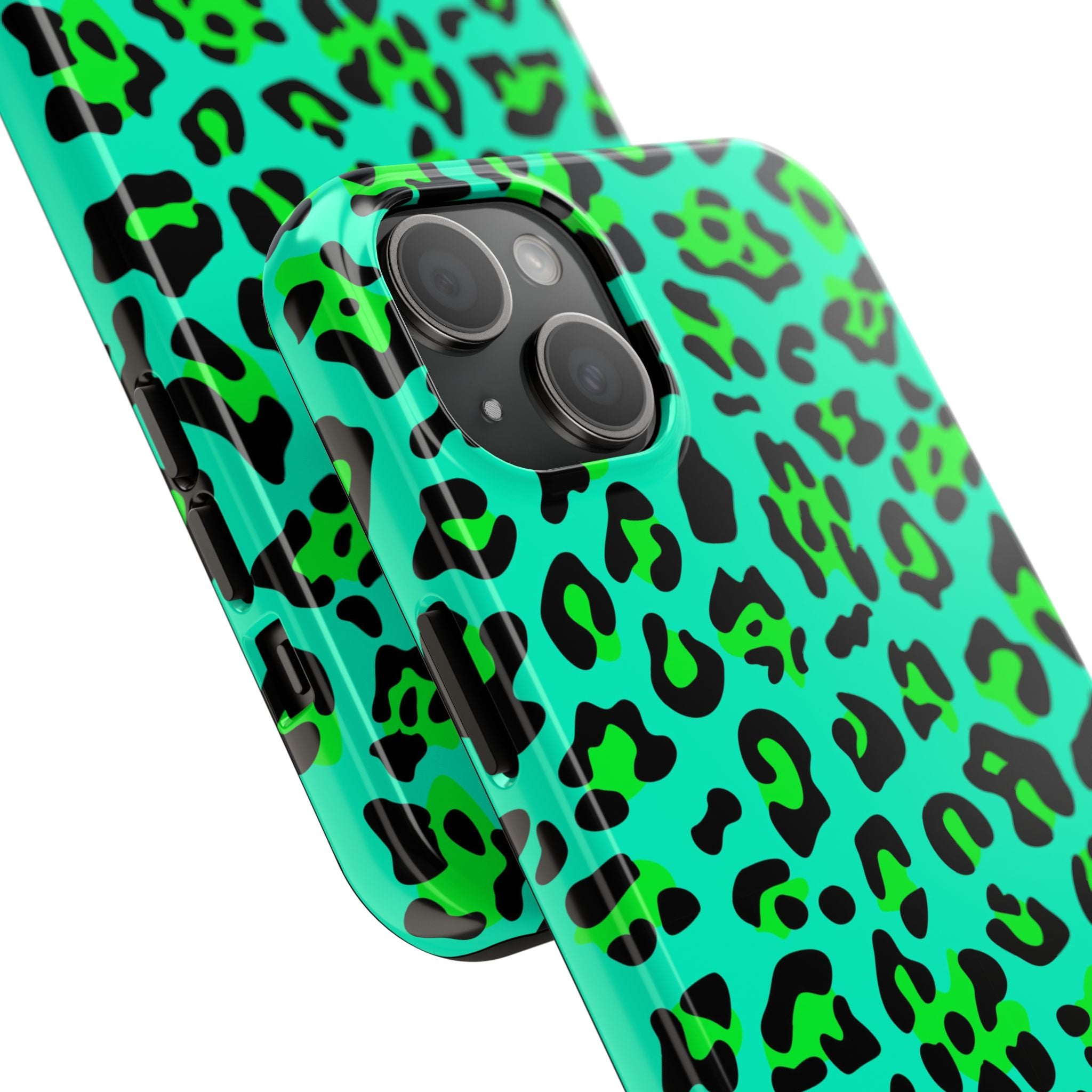 neon-green-teal-leopard-iphone-tough-case-stylish-phone-cover-protective-cellphone-case-trendy-smartphone-accessory-gift-for-