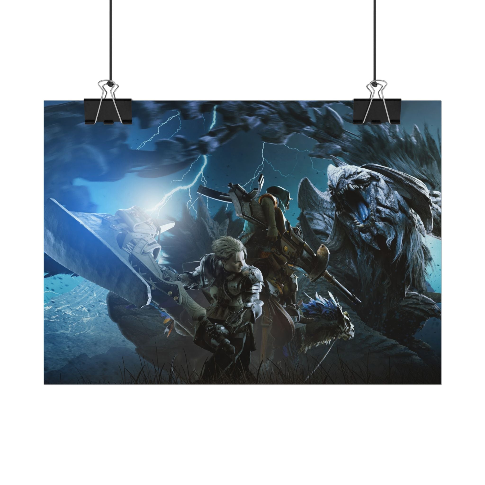 monster-hunter-poster-wall-art-matte-print-home-decor-gaming-poster-art-gamer-gift-video-game-art-hunter-fan