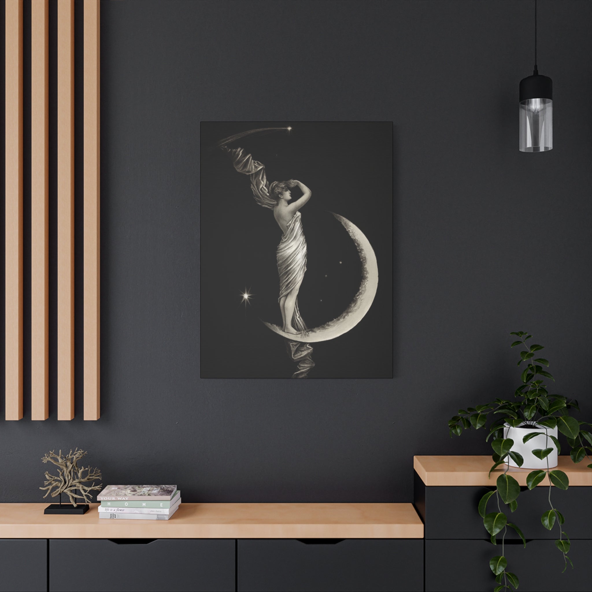 canvas-print-the-universal-favorite-1889-by-geo-h-walker-black-and-white-retro-art-moon-decor-comet-art-matte-canvas