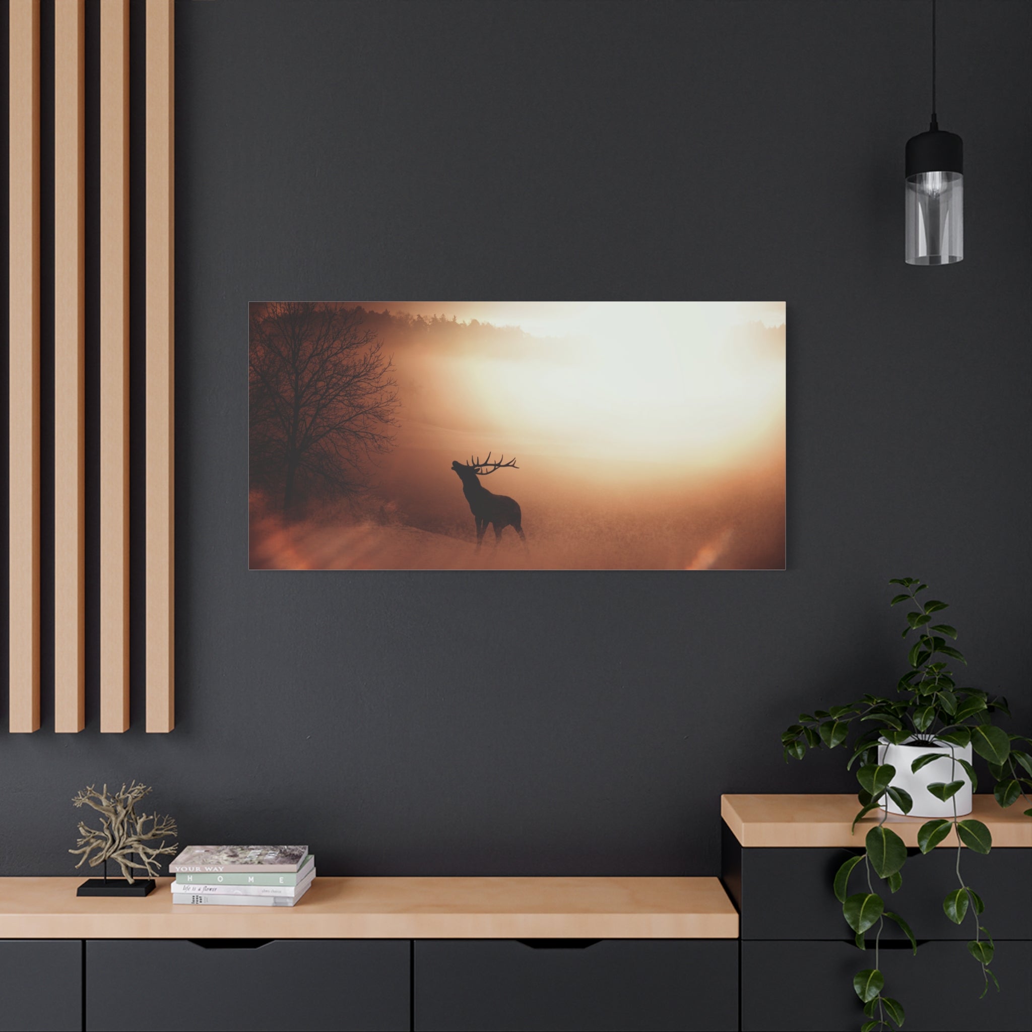 canvas-print-elk-in-forest-nature-home-decor-animal-wall-art-wildlife-decor-matte-stretched-canvas