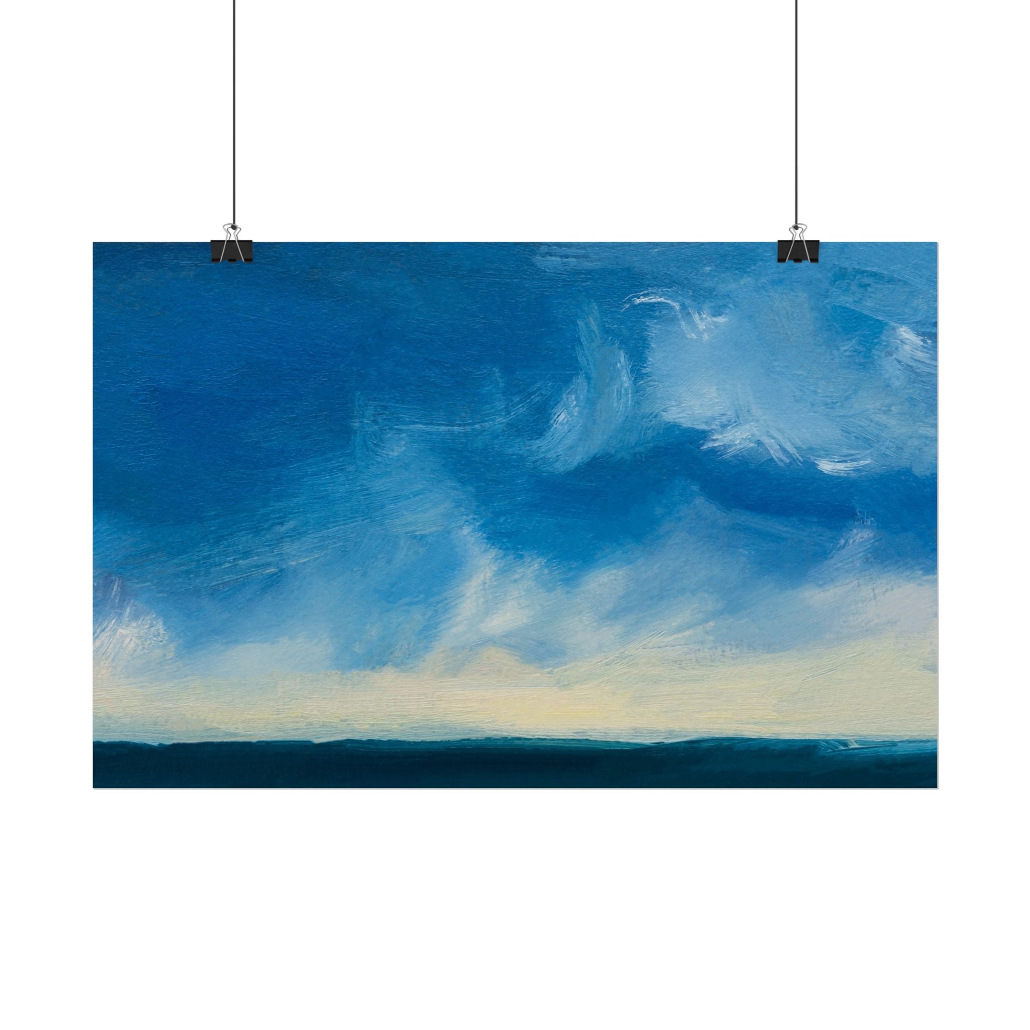 Blue Abstract Poster Print - Ocean and Sky, Home Decor, Office Wall Art, Gift for Art Lovers, Blue Room Decor, Abstract