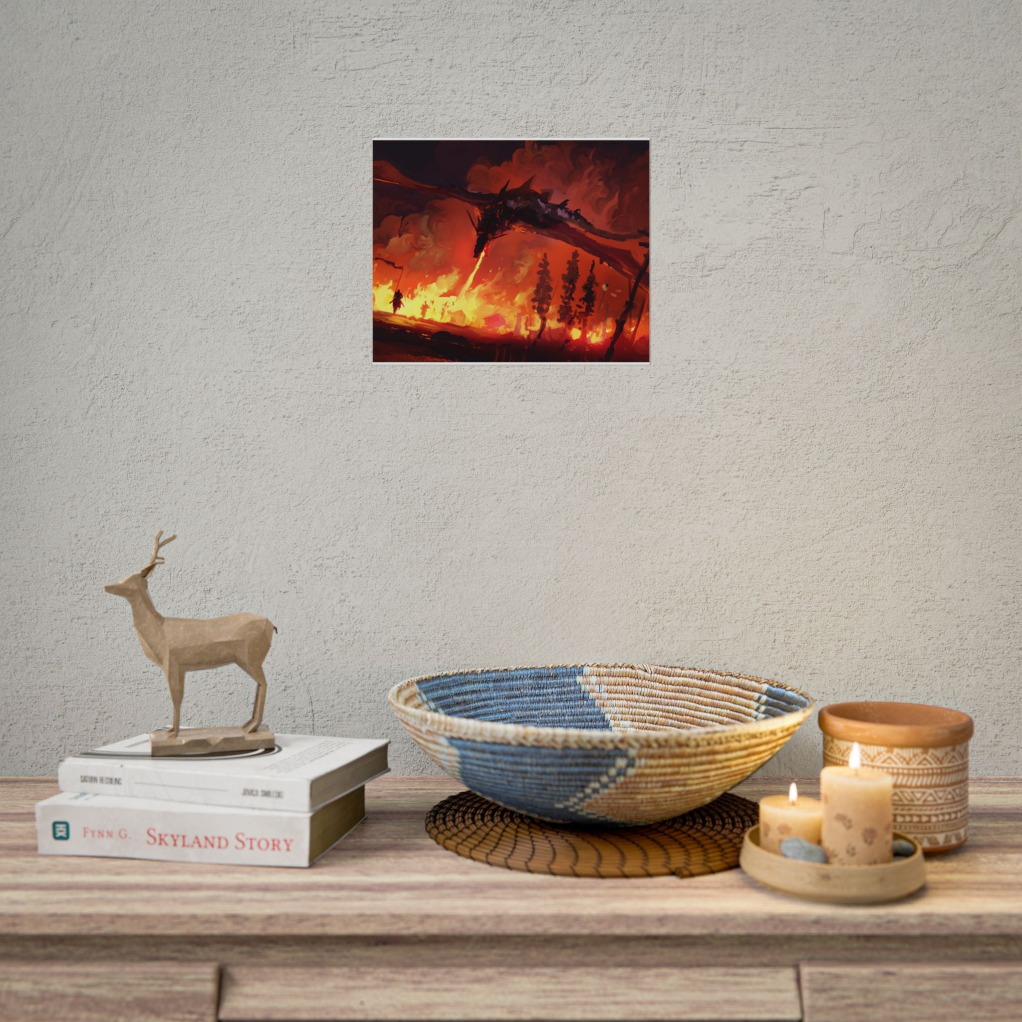 dragon-fire-rolled-poster-fantasy-art-print-mythical-creature-room-decor-dungeons-and-dragons-wall-art-magical-poster-print-m