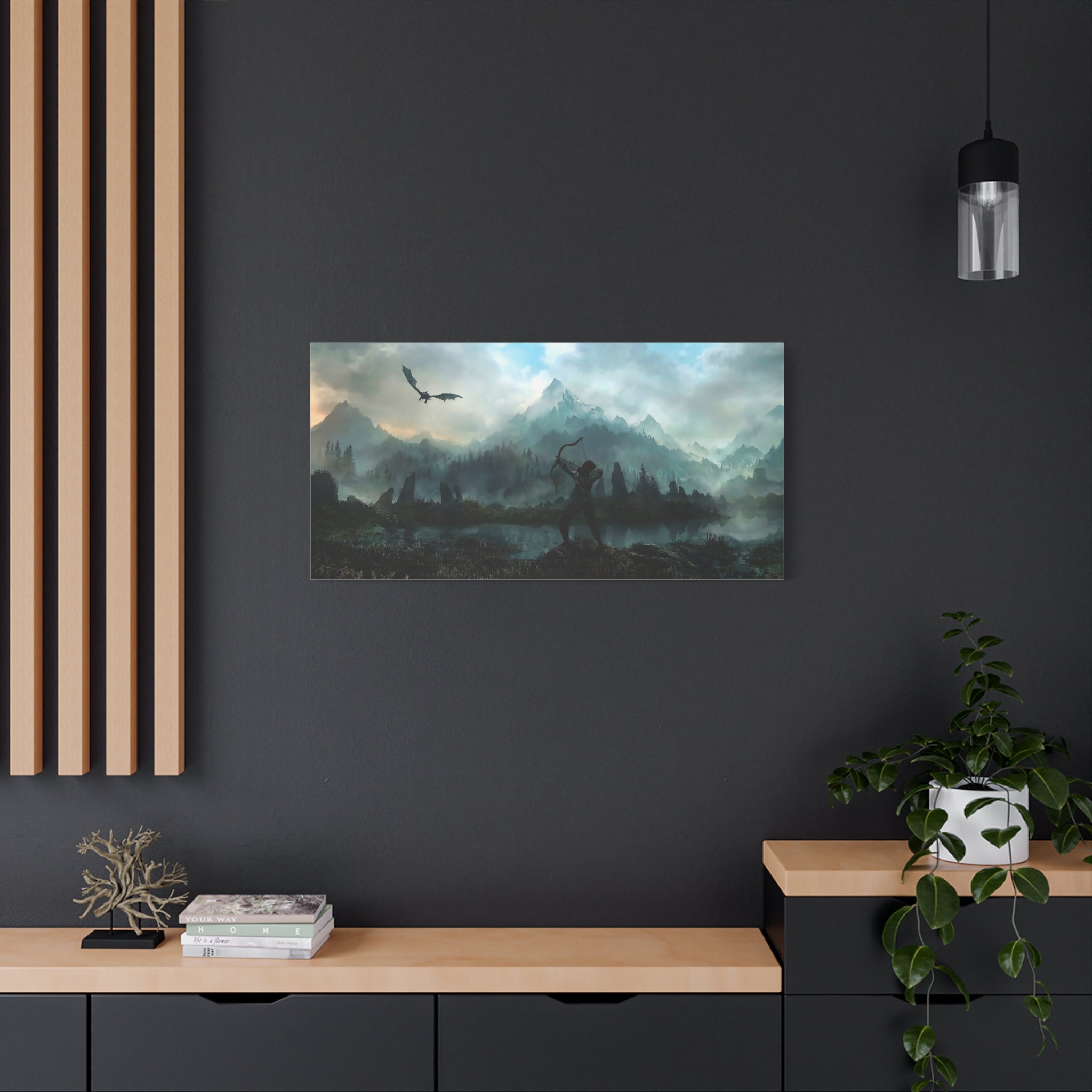 Aela The Elder Scrolls Skyrim Canvas Wall Art - Dragon Game Canvas Print Room Decor, Gaming Wall Art, Skyrim Gift