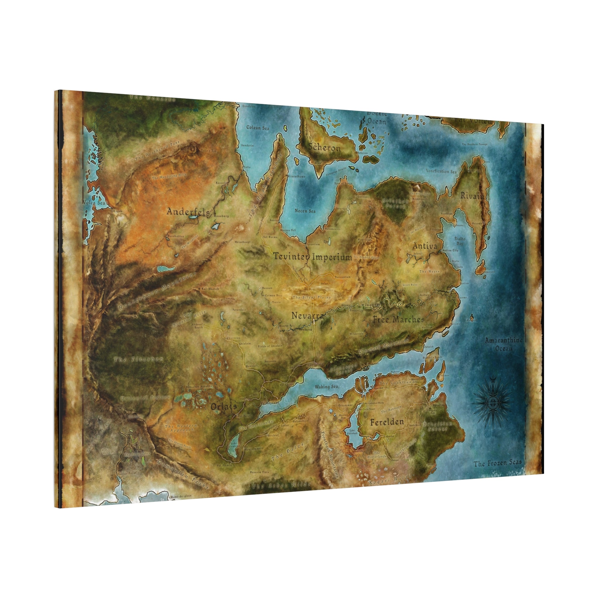 Dragon Age World Map Canvas Art - Fantasy Decor for Gamers, Gaming Wall Decor, Dragon Age Canvas Print