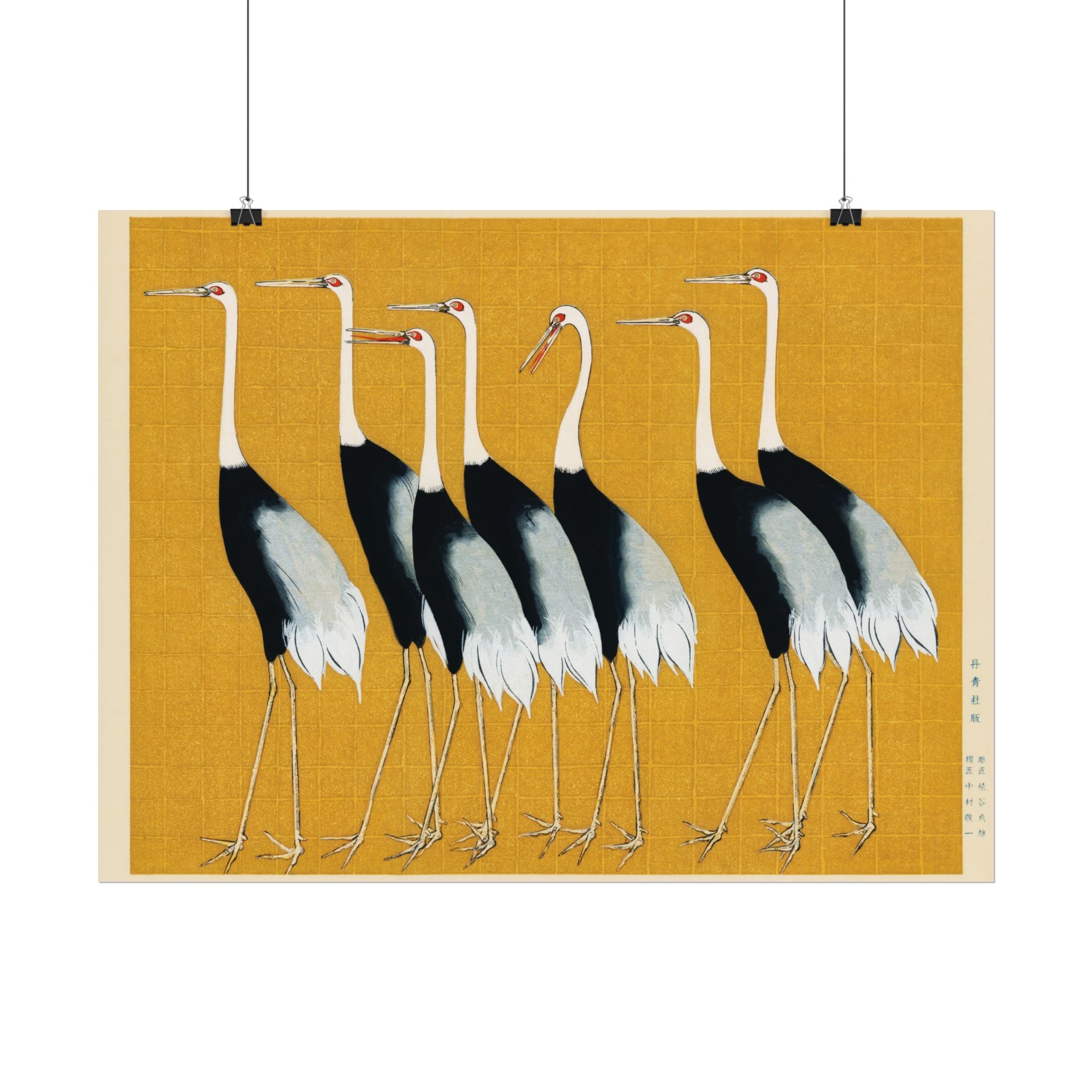 Japanese Red Crown Crane Poster Wall Art, Home Decor, Housewarming Gift, Poster Print, Japanese Poster Wall Decor