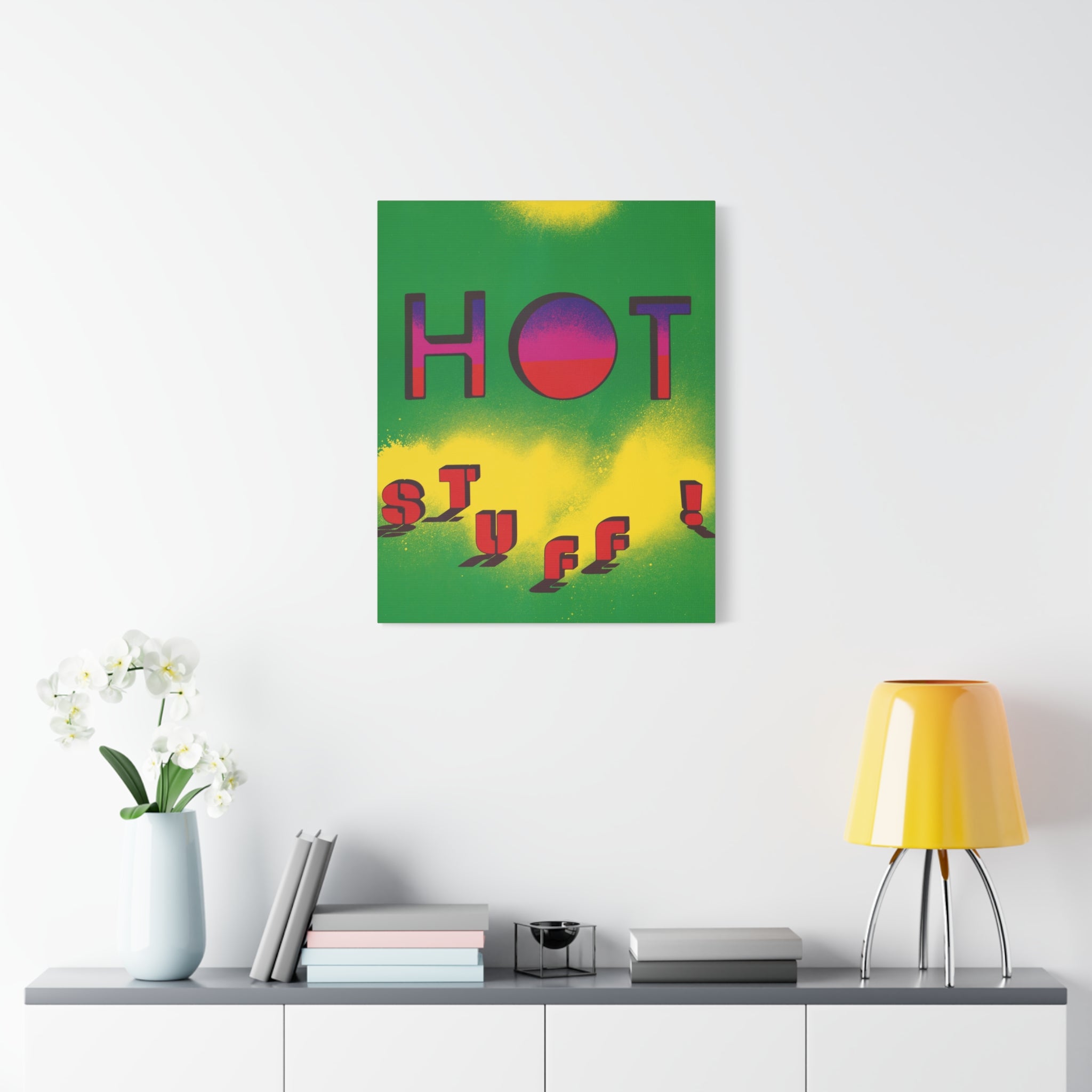 hot-stuff-canvas-wall-art-pop-art-poster-retro-motivational-print-lanny-sommese-design-matte-stretched-canvas