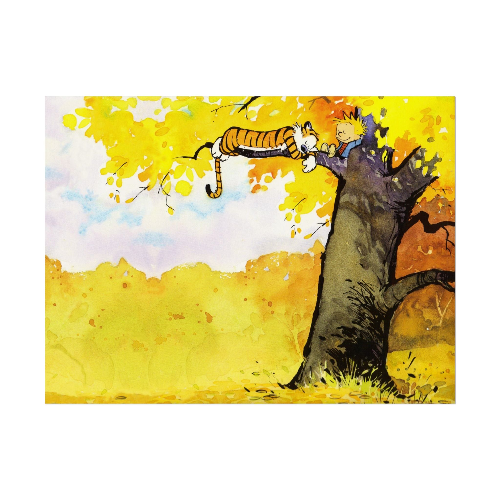 Calvin and Hobbes Poster Wall Art - Cartoon Wall Decor - Unique Birthday Gift for Fans - Timeless Comic Book Art