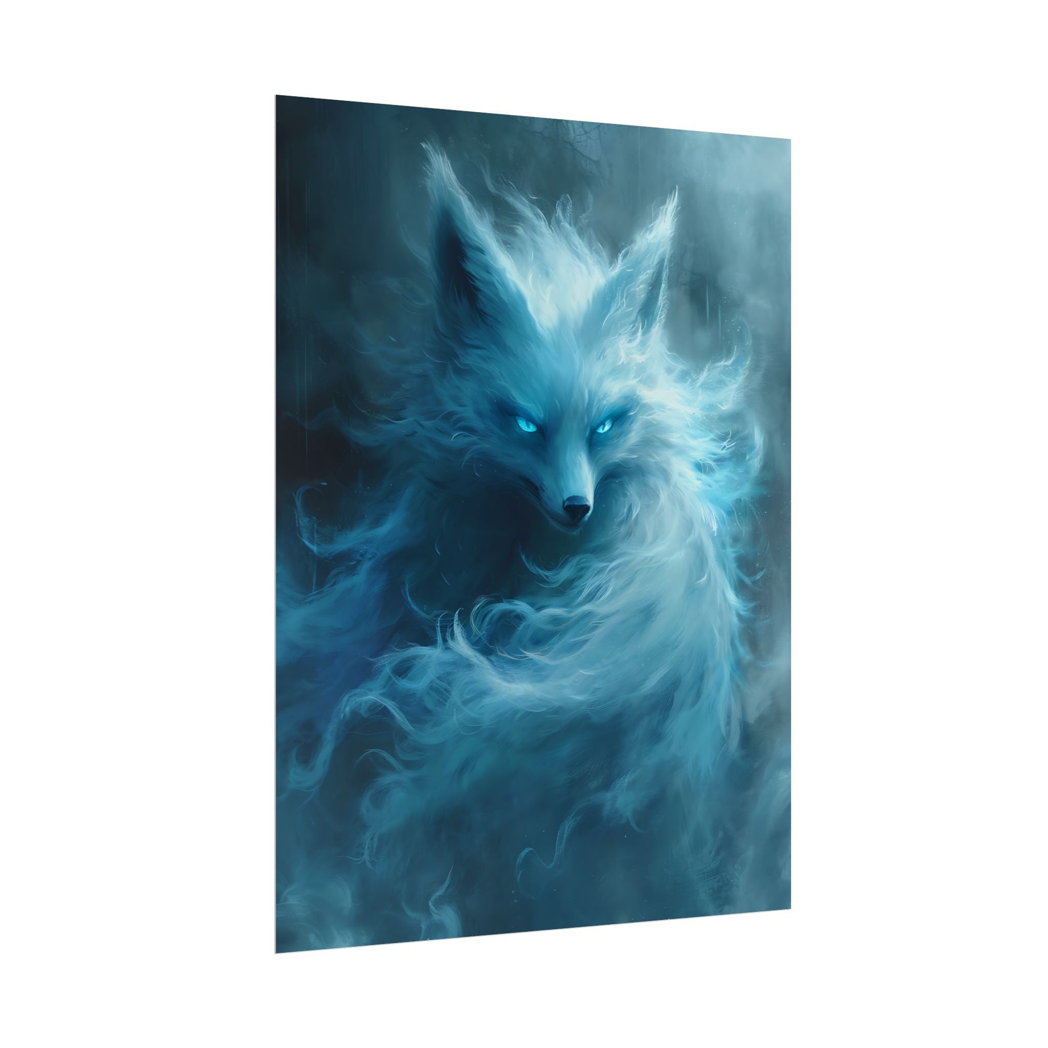 arctic-white-snow-fox-poster-print-fantasy-decor-wildlife-wall-art-home-decor-animal-lover-gift-anime-fantasy-gift