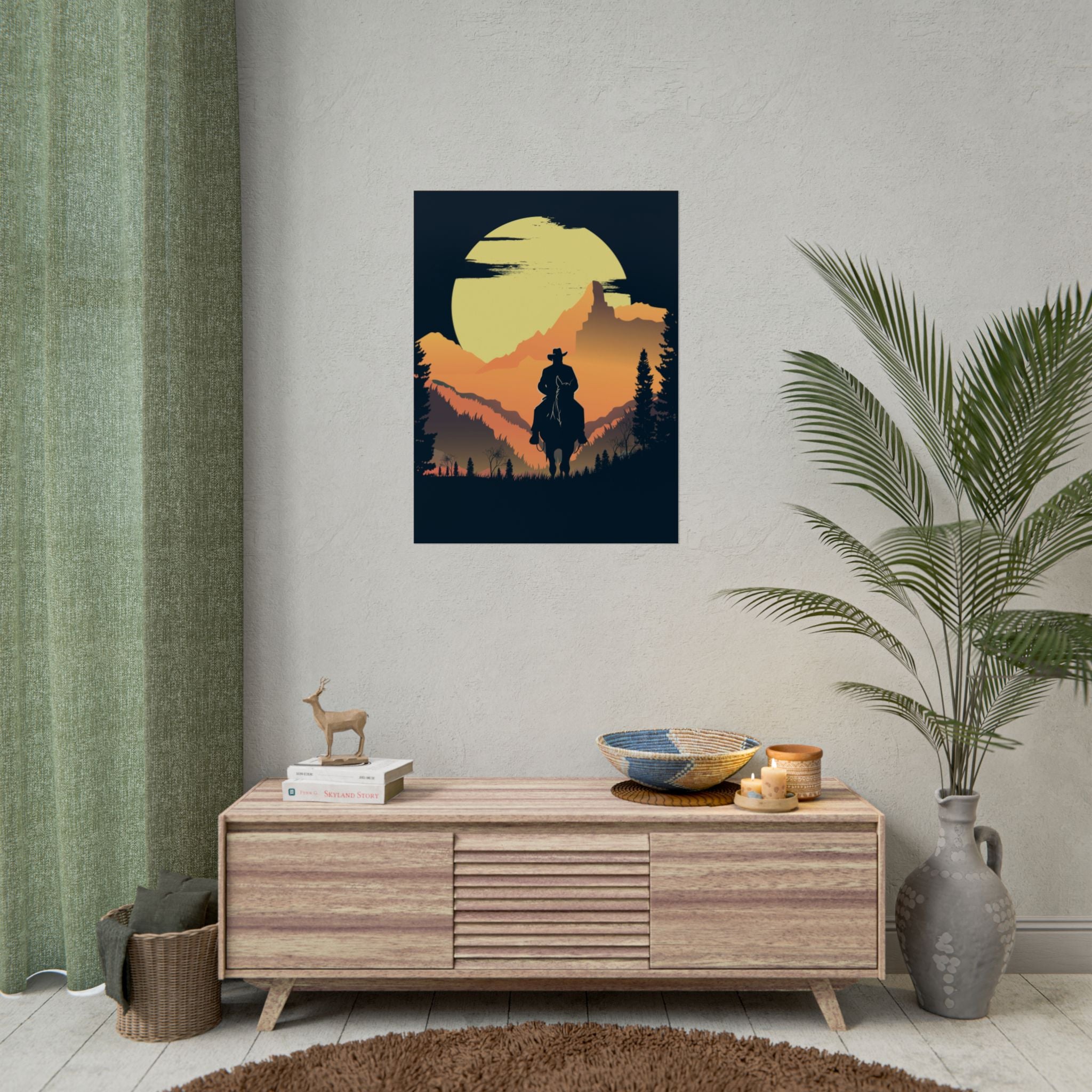 cowboy-western-poster-wall-decor-poster-print-rustic-southwestern-home-decoration-texas-desert-landscape-farmhouse-decor