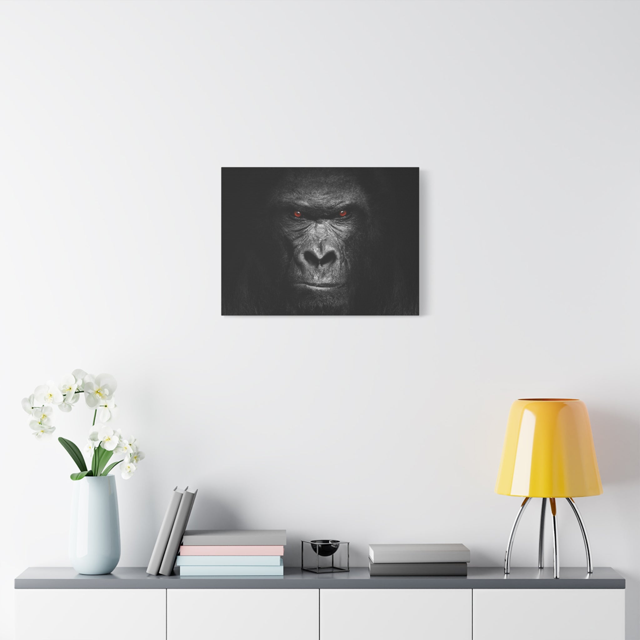 canvas-print-gorilla-face-wall-art-black-and-white-animal-decor-stretched-matte-canvas-wildlife-artwork-jungle-theme-room
