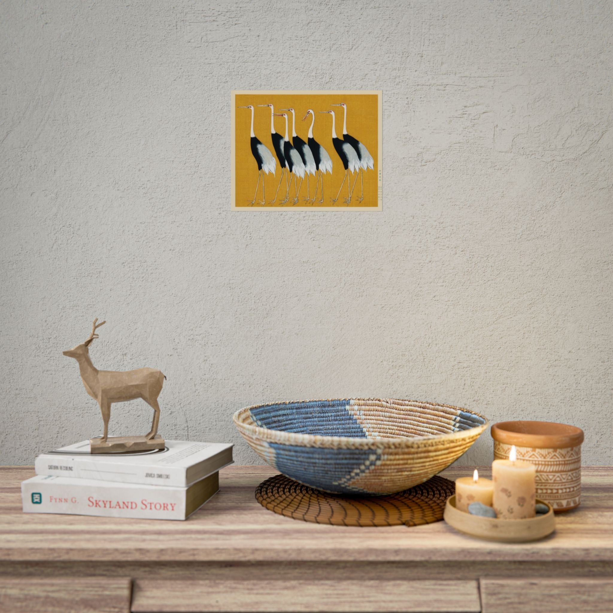 Japanese Red Crown Crane Poster Wall Art, Home Decor, Housewarming Gift, Poster Print, Japanese Poster Wall Decor