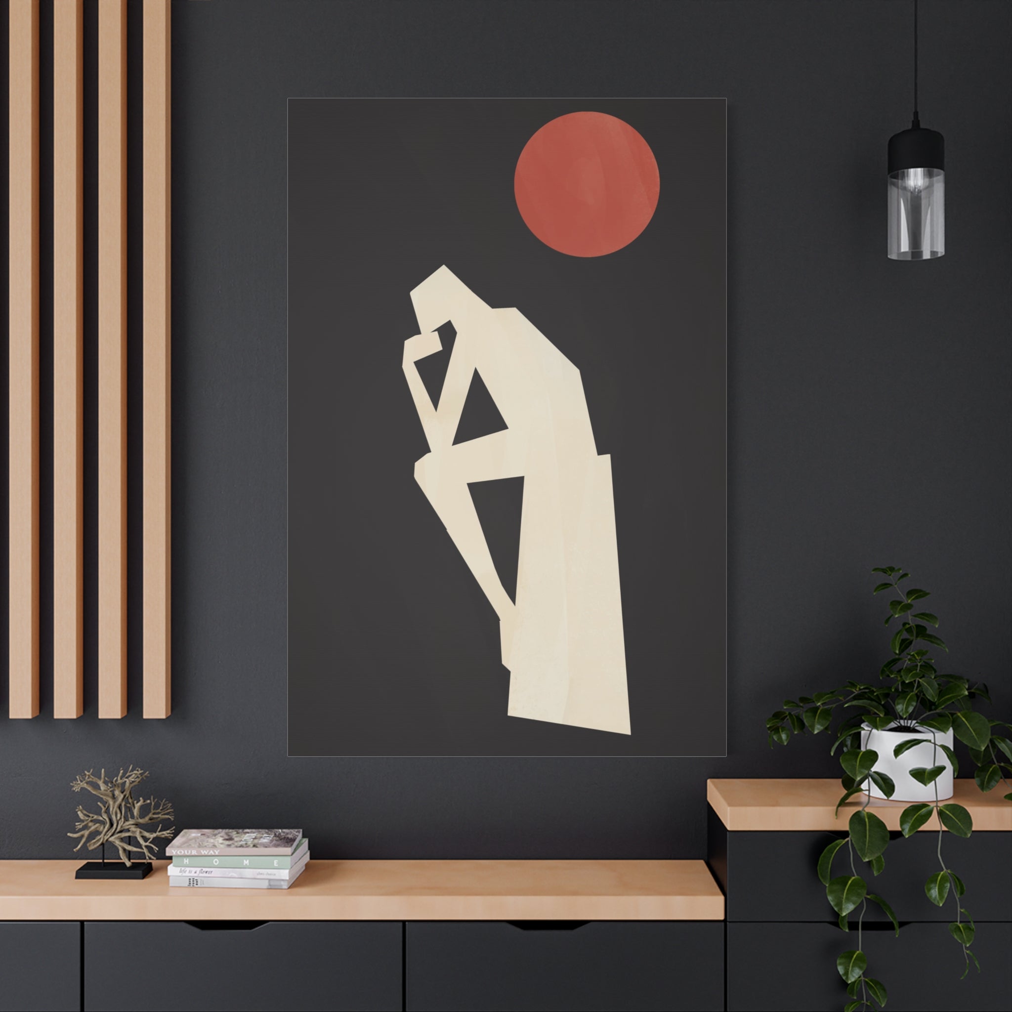 canvas-print-rodin-sculpture-the-thinker-illustration-art-lover-living-room-decor-wall-art-stretched-matte-canvas-gift-home-d