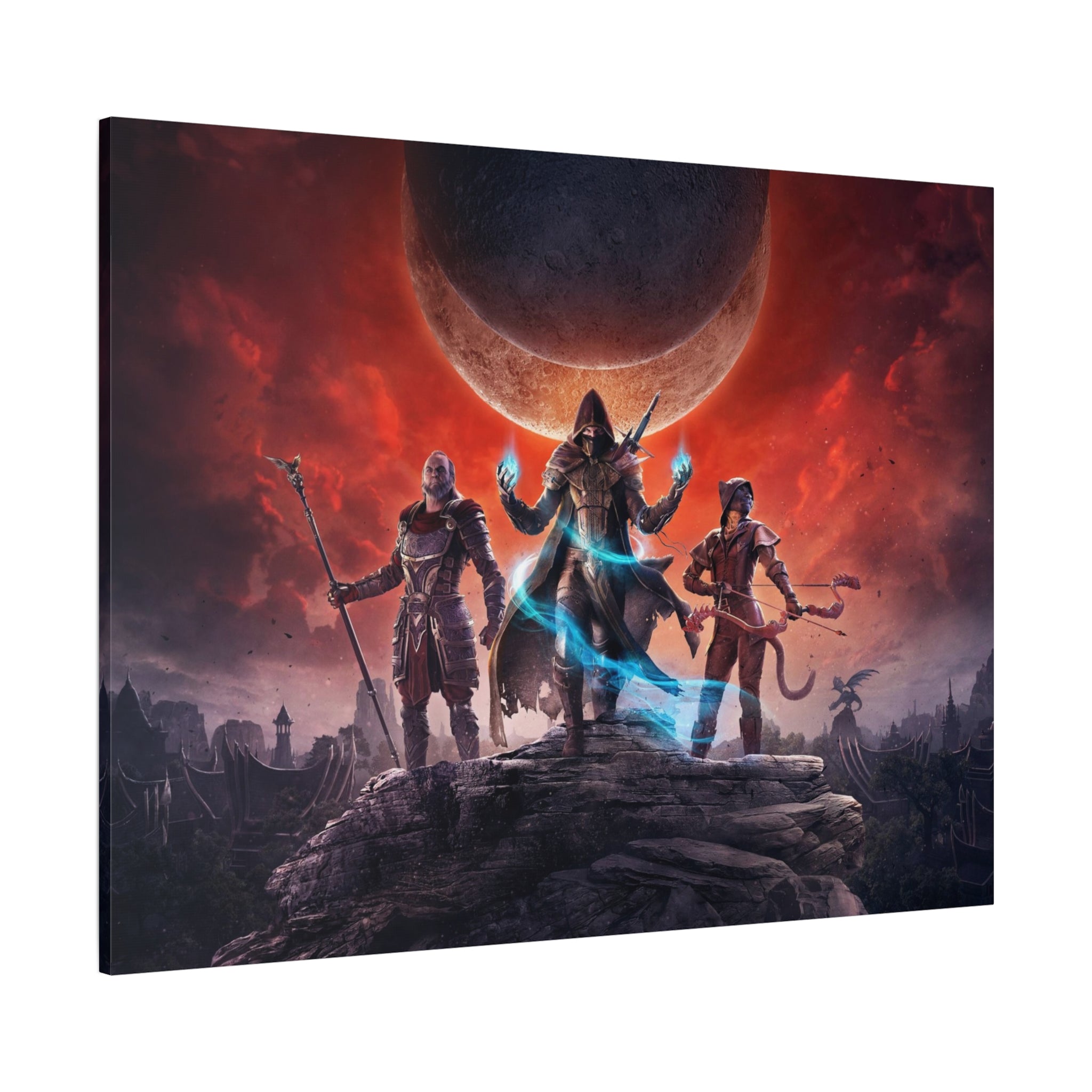 The Elder Scrolls Elsweyr, Skyrim Canvas Wall Art - Dragon Game Canvas Print Room Decor, Gaming Wall Art, Skyrim Gift