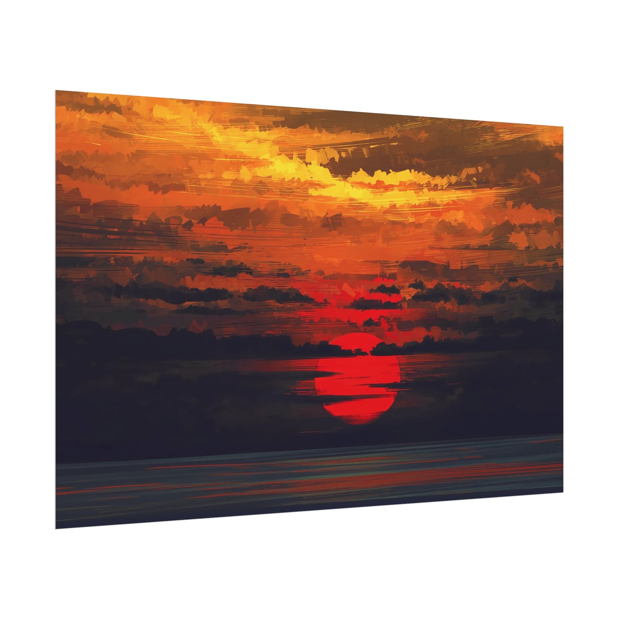 red-sunset-landscape-poster-print-cozy-home-decor-living-room-decor-farm-house-wall-decor-house-warming-gift