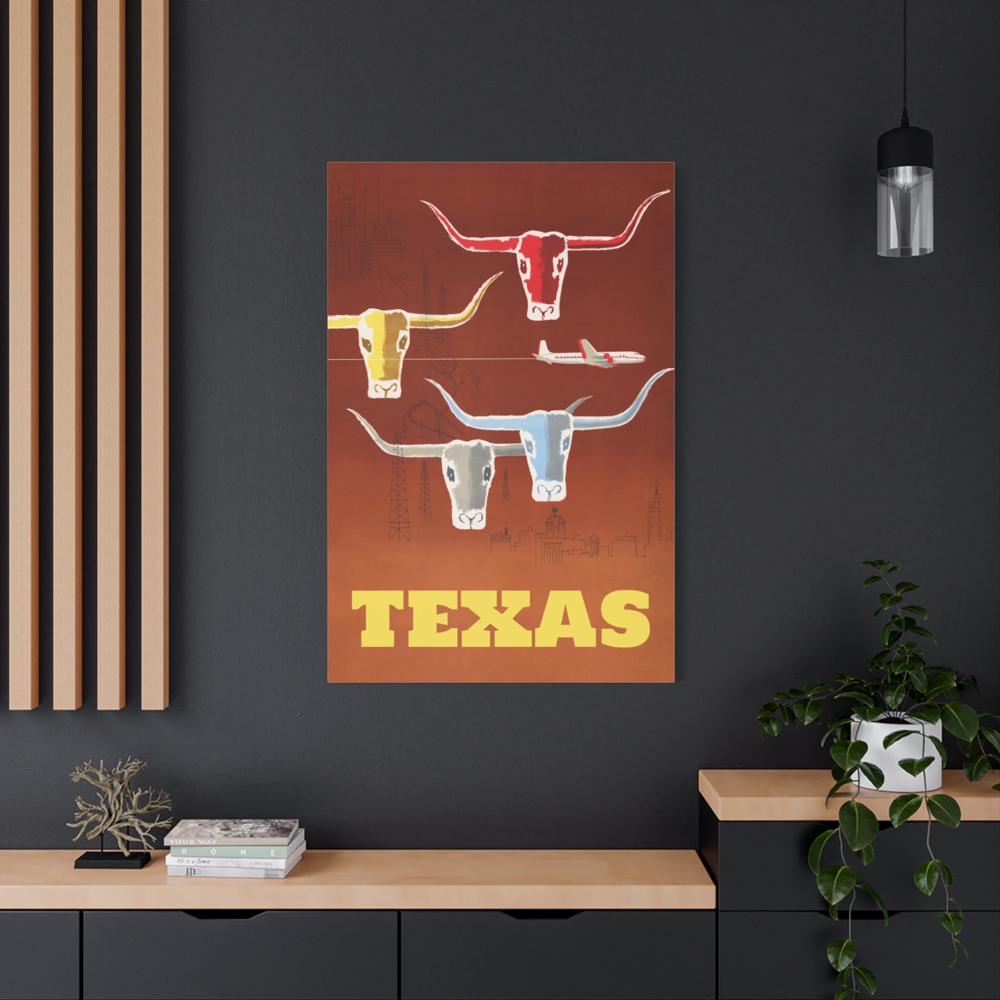 canvas-print-texas-travel-wall-art-texas-decor-longhorn-skull-matte-stretched-artwork-texas-gift-lone-star-state-souvenir
